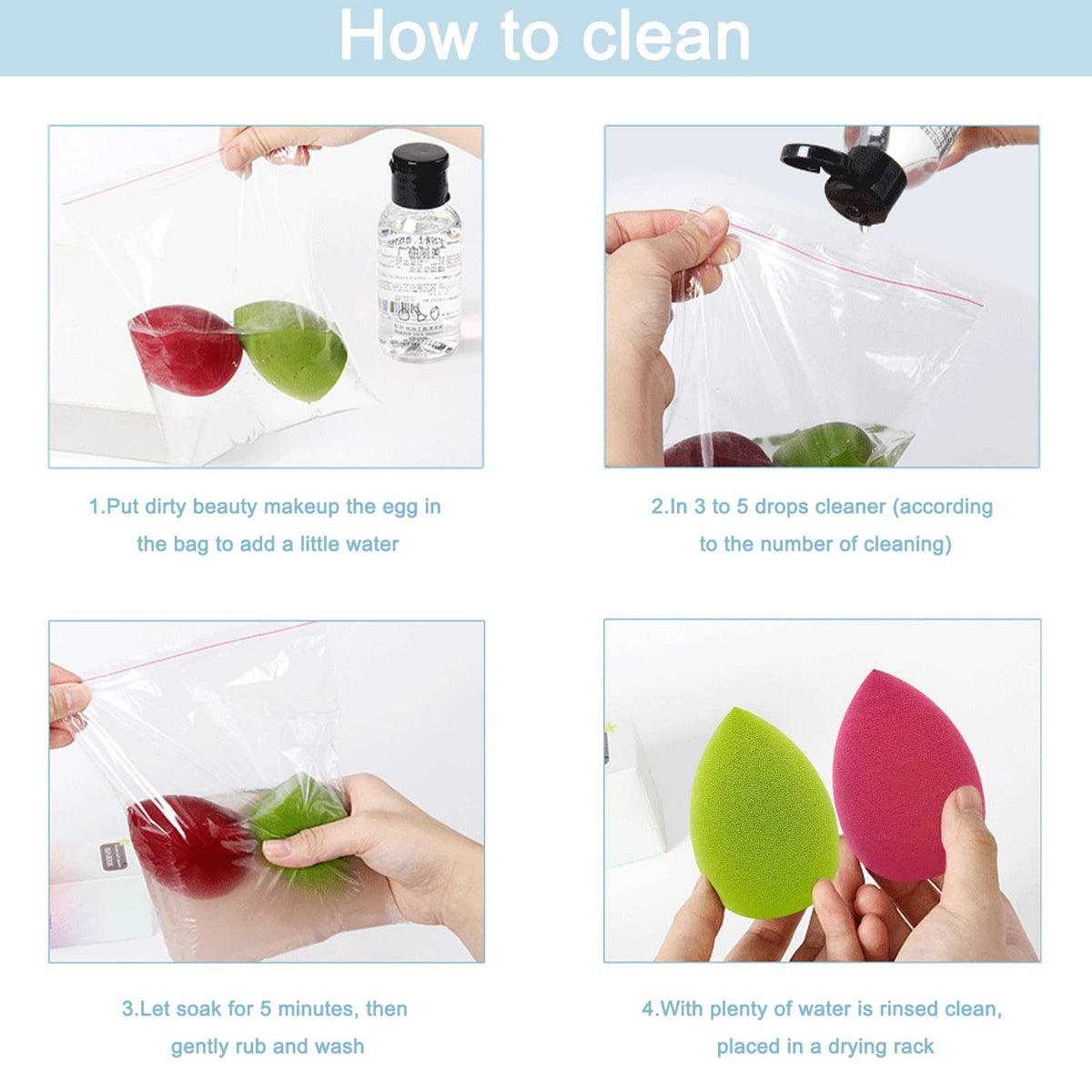 Makeup Sponge Set - Blender for Foundation, Liquid & Powder Makeup, 12 Colors
