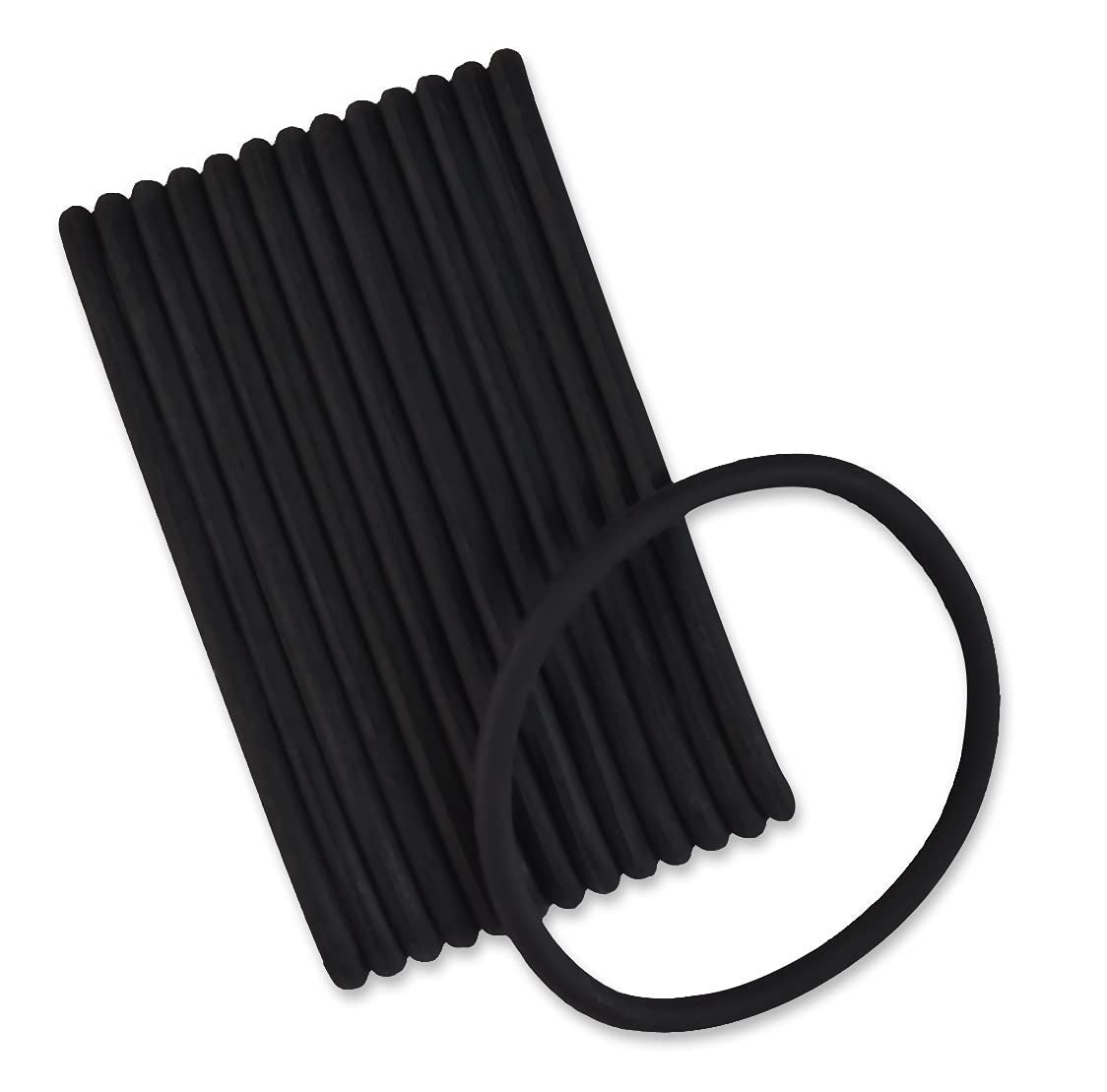 Scunci Black Gel Elastics, No-Slip Grip, Strong 14 Count (Pack of 3),