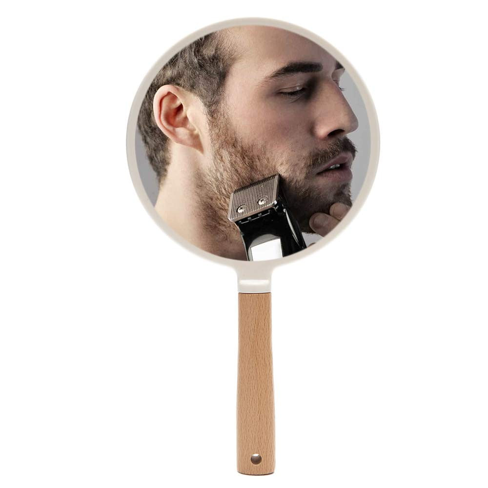 Small Wooden Handheld Mirror for Makeup - Cute Compact Cosmetic Tool