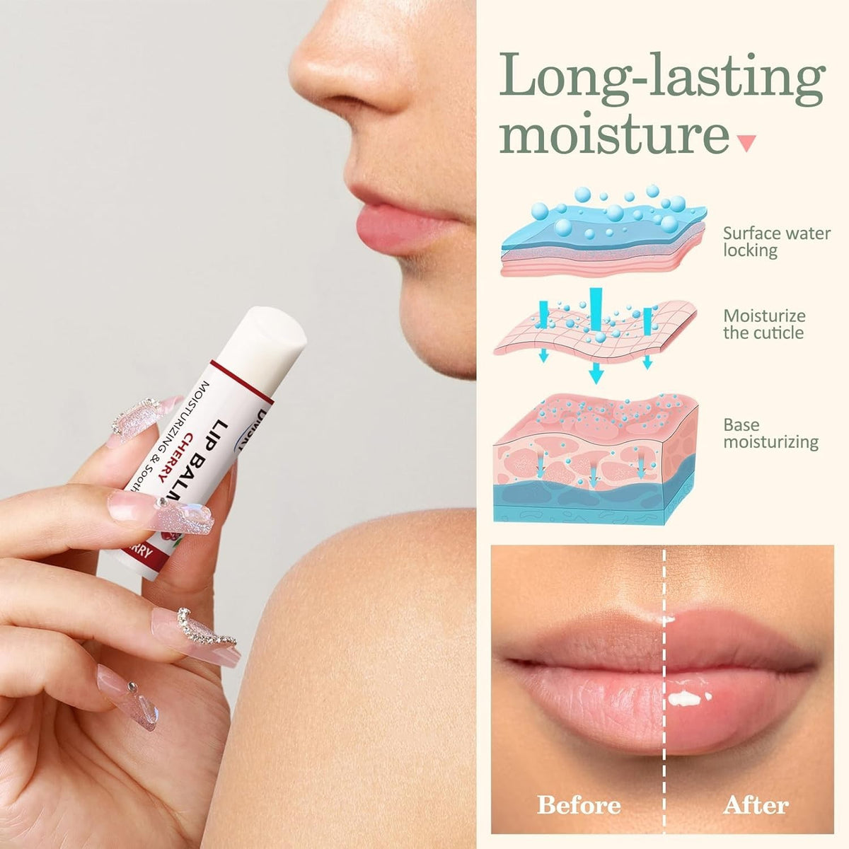 Fruit Lip Balm Set - Hydrating Non-Waxy Moisturizer for Men, Women, Kids