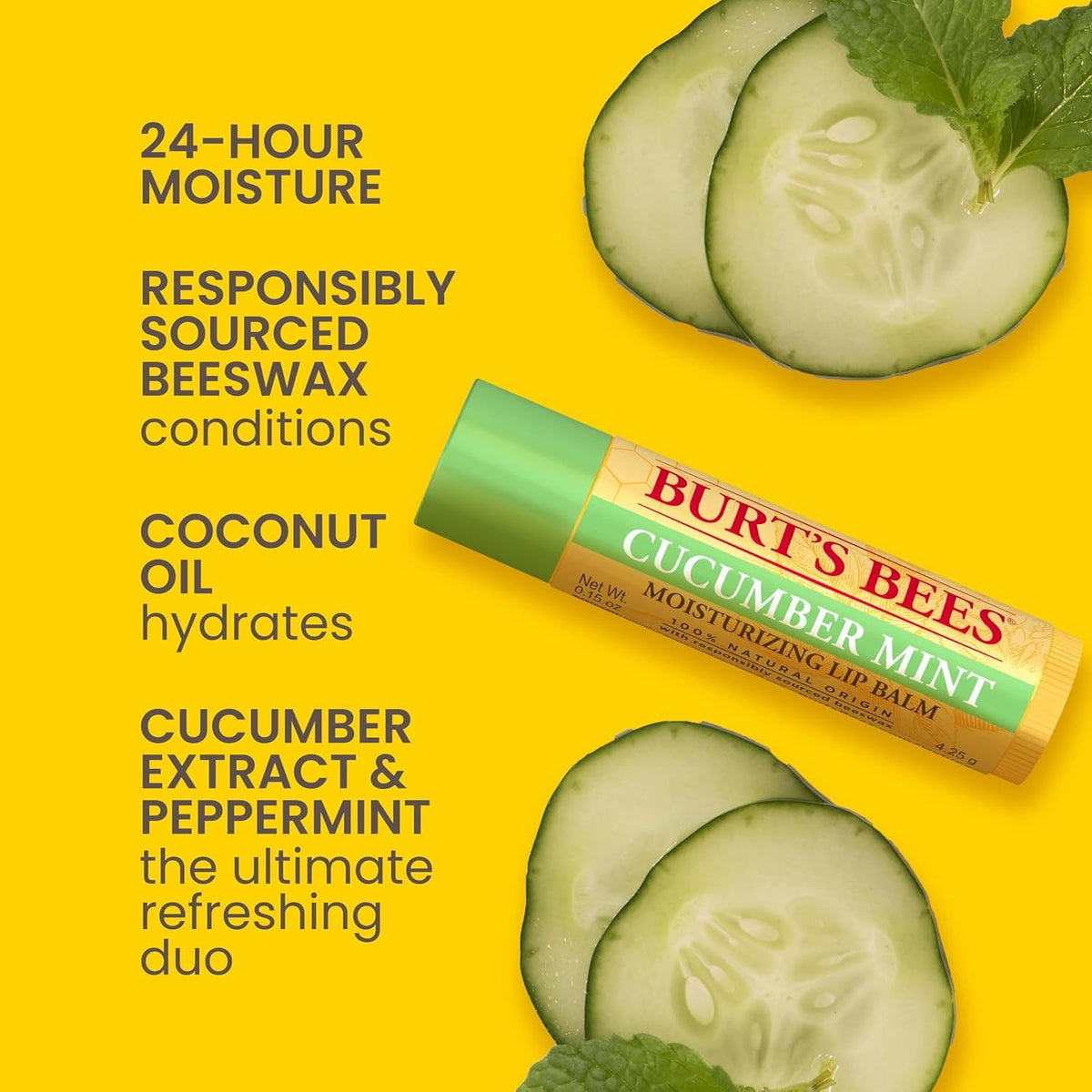 Natural Lip Balm Pack - Beeswax Cucumber Coconut Vanilla Bean Set