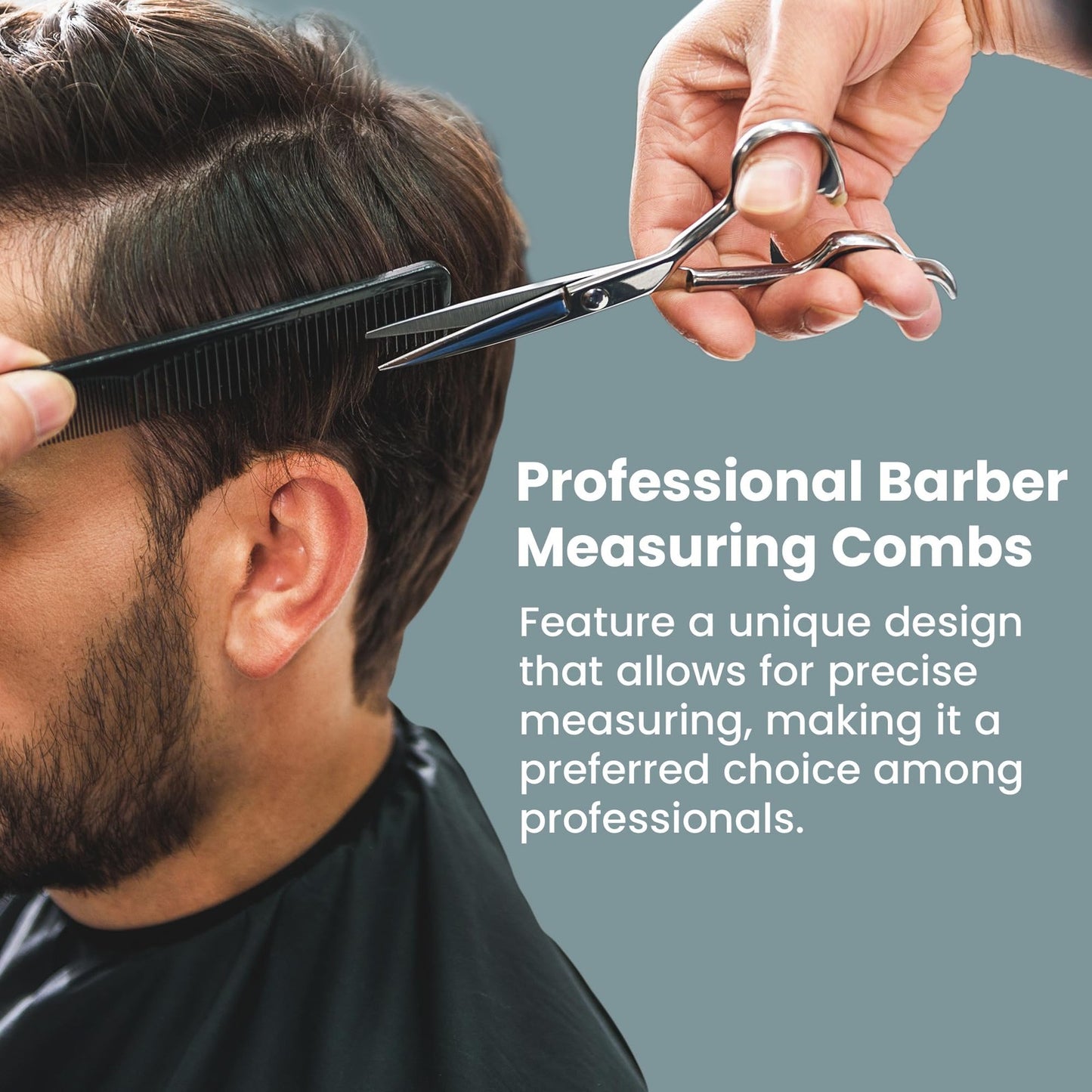 Carbon Fiber Barber Combs 4 Pack - Heat Resistant 7.3 Inch Professional Hair Tool
