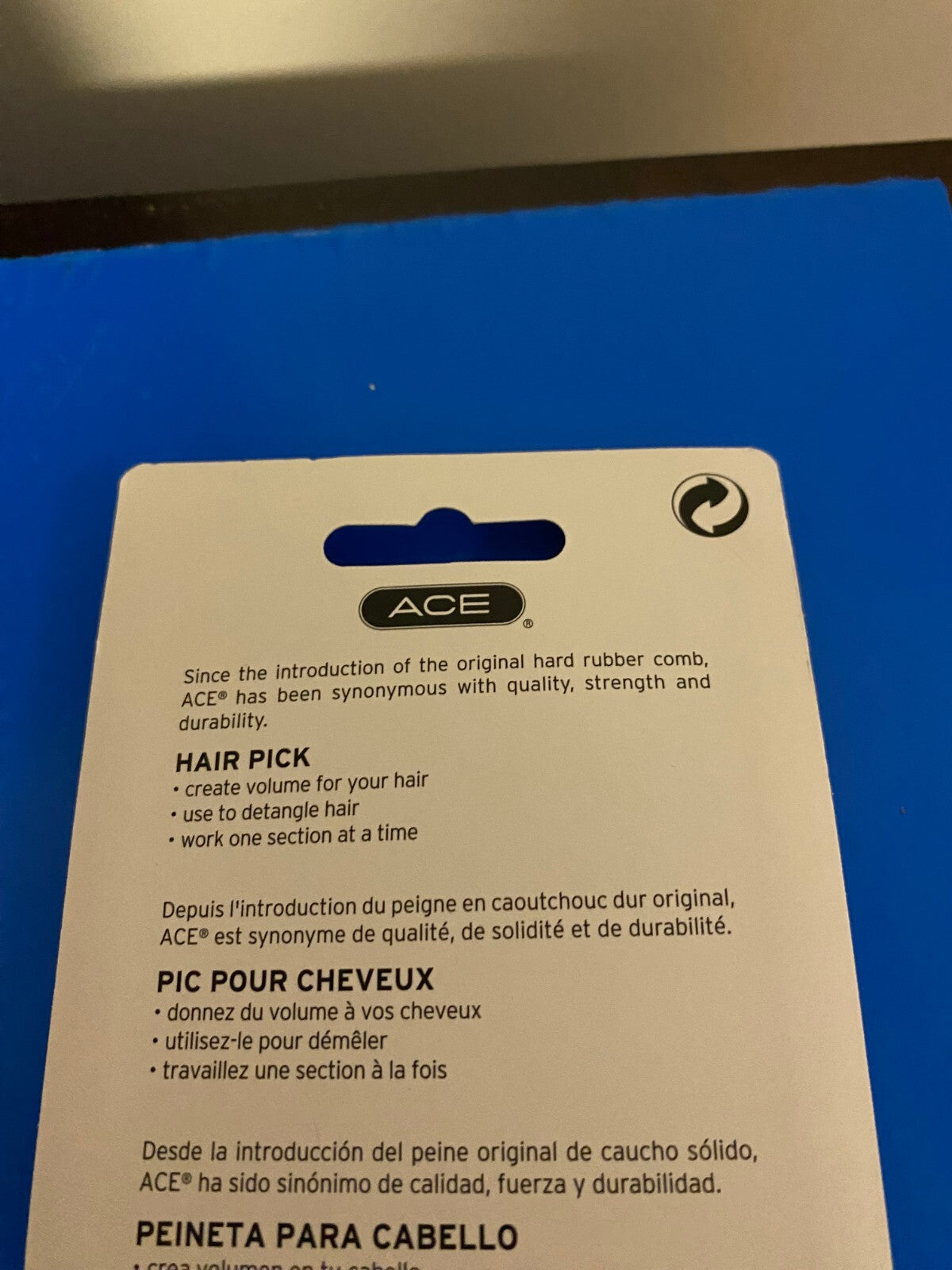 Black Wide Tooth Metal Hair Pick Comb Detangling & Volume Creation