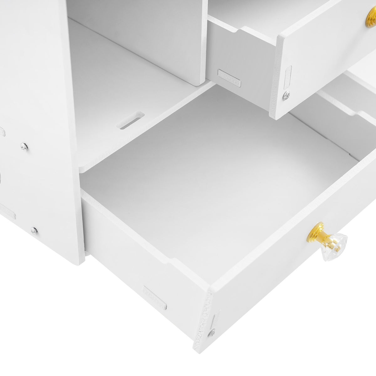 White Makeup Organizer with Mirror, 3 Drawers, Desktop Storage