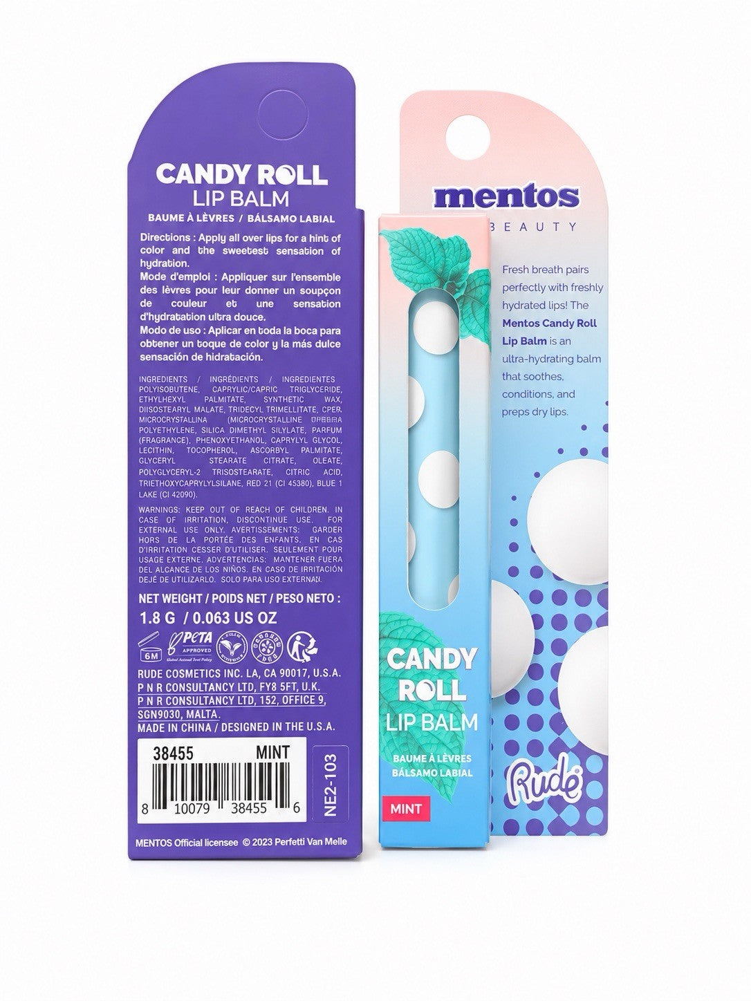 Mint Lip Balm Set - Moisturizing Candy Roll Inspired Lip Care - 2 Pack