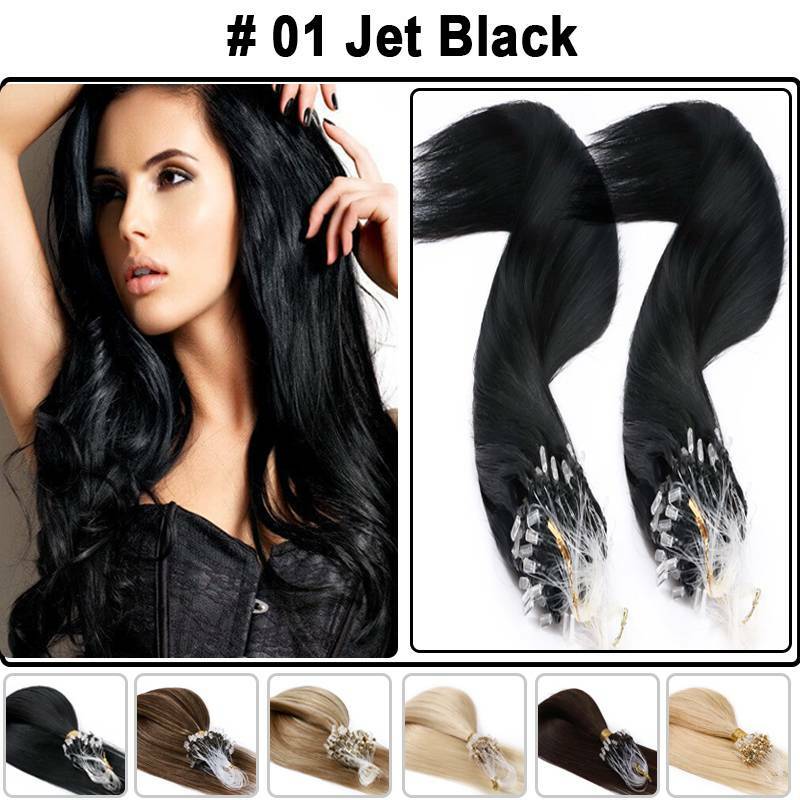 Micro Ring Hair Extensions 200G Human Remy Loop Bead Tip Hair Piece