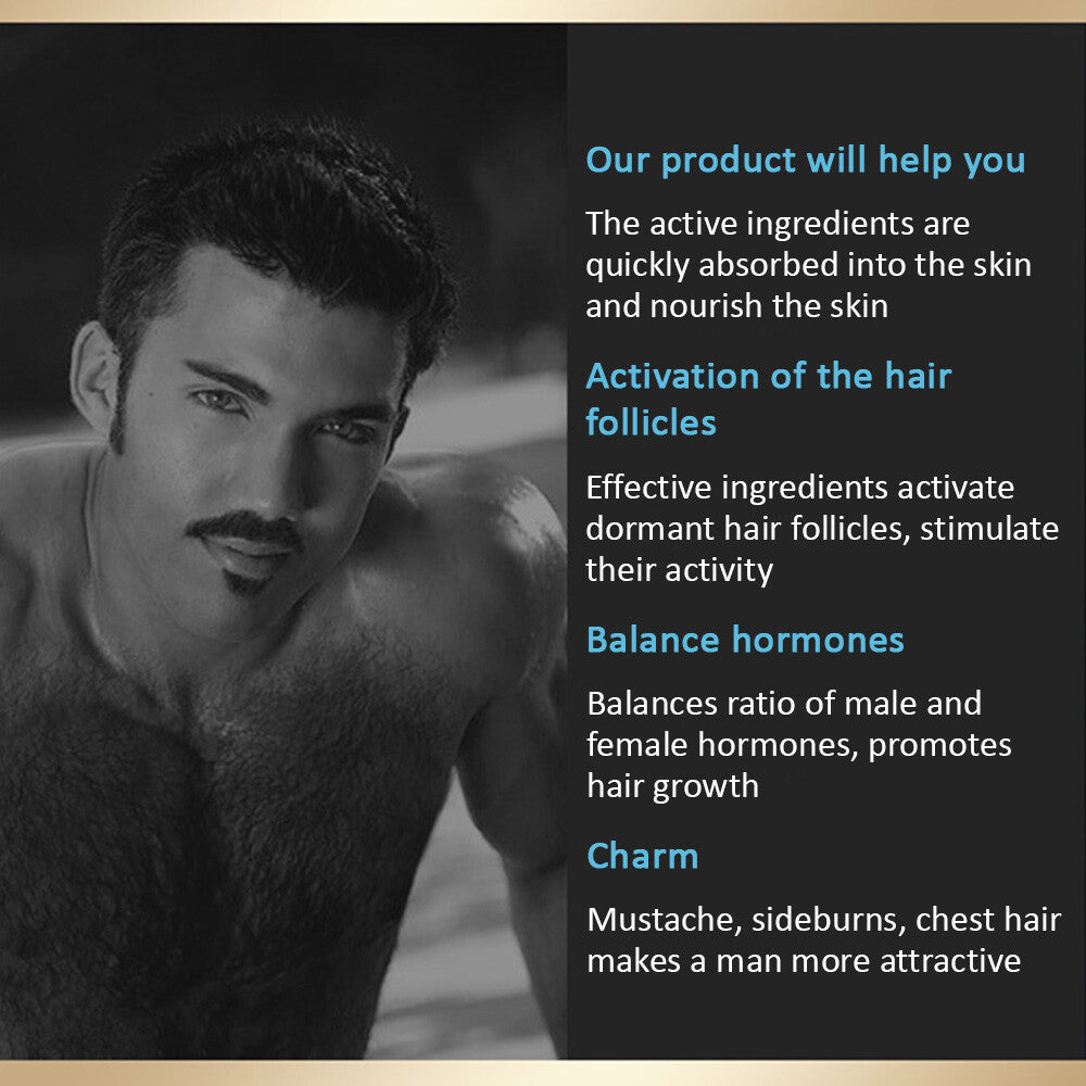 Natural Beard Growth Oil for Faster Facial Hair Growth Men’s Beard Serum