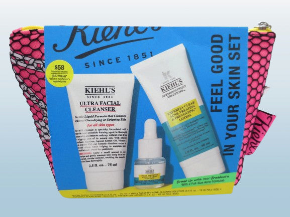 Kiehl's Feel Good Skin Set - Facial Cleanser & Acne Treatment Lotion