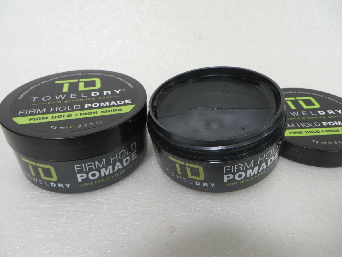 Towel Dry Firm Hold Pomade 2.5 oz - High Shine Hair Styling Gel - Lot of 2