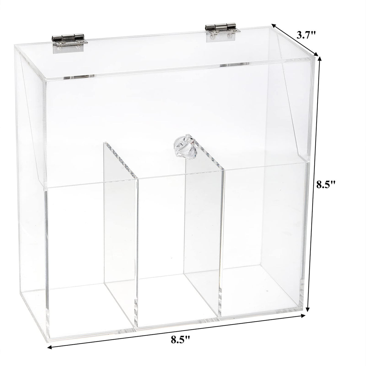 Acrylic Makeup Brush Holder with Dustproof Lid & White Pearls, Large Organizer