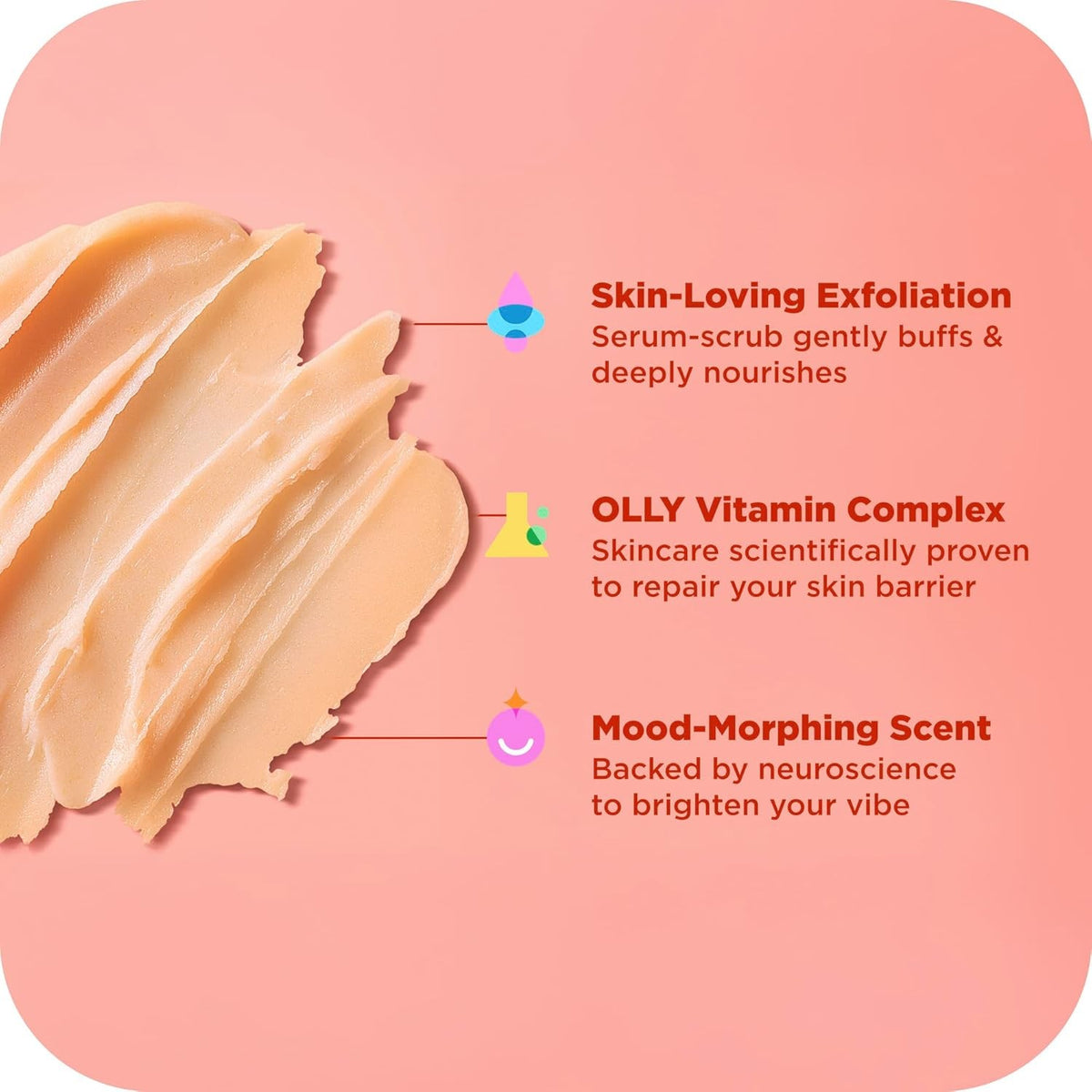 OLLY Bright Body Scrub Ginseng, Caffeine & Vitamin C Nourishing