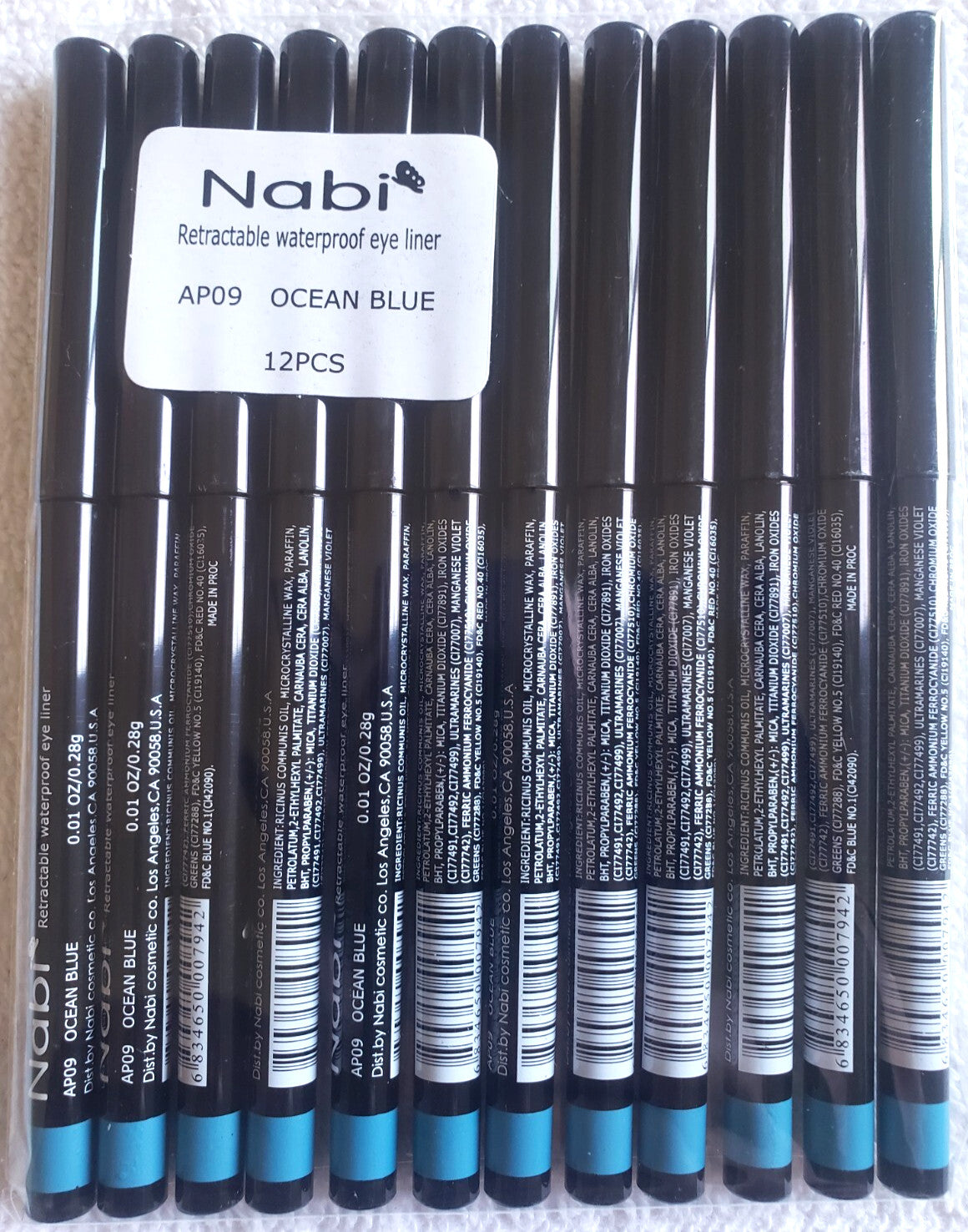 Retractable Waterproof Eyeliner Set - All Colors, 12pcs Lot, Safe & Smudge-Proof