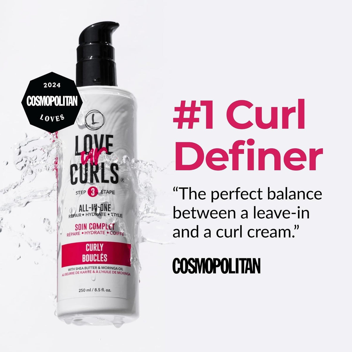 Curl Cream Styler for Curly Hair - Anti Frizz, Hydrating & Defining