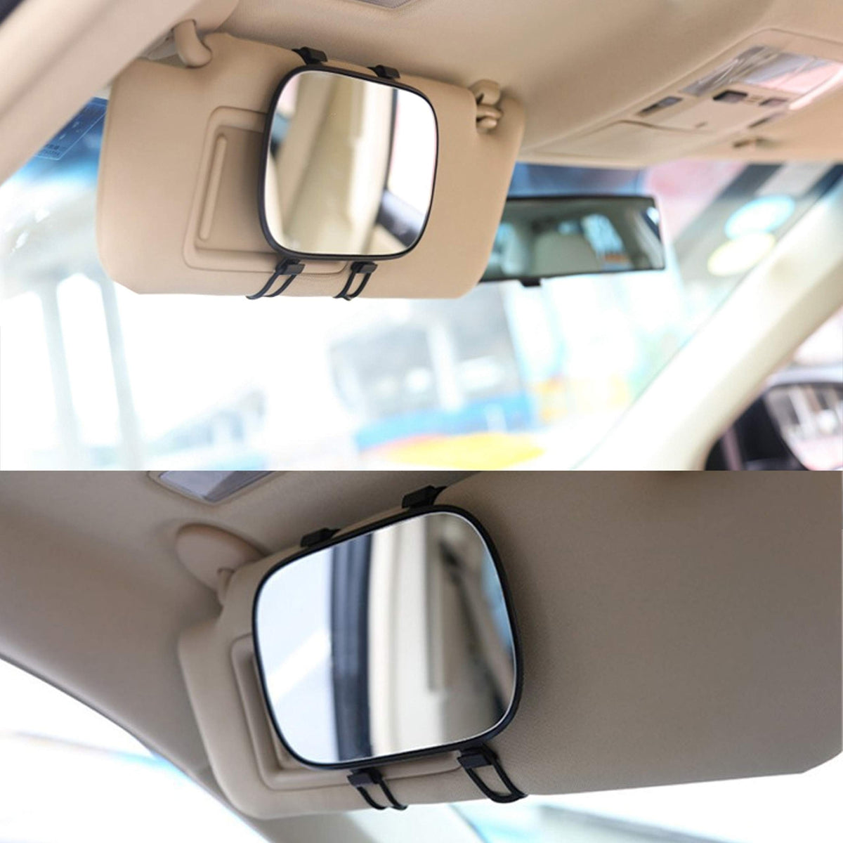 Car Sun Visor Makeup Mirror - 6.7 Inch Compact Vanity Mirror with Clip