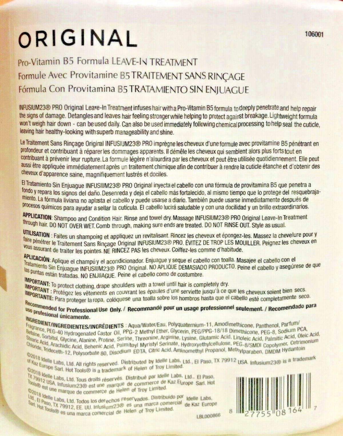 Infusium 23 Pro-Vitamin B5 Leave-In Hair Treatment - 33.8oz Bottle (2 Pack)