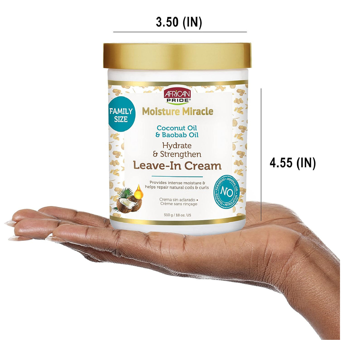Moisture Miracle Coconut & Baobab Oil Leave-In Hair Cream for Curly Hair