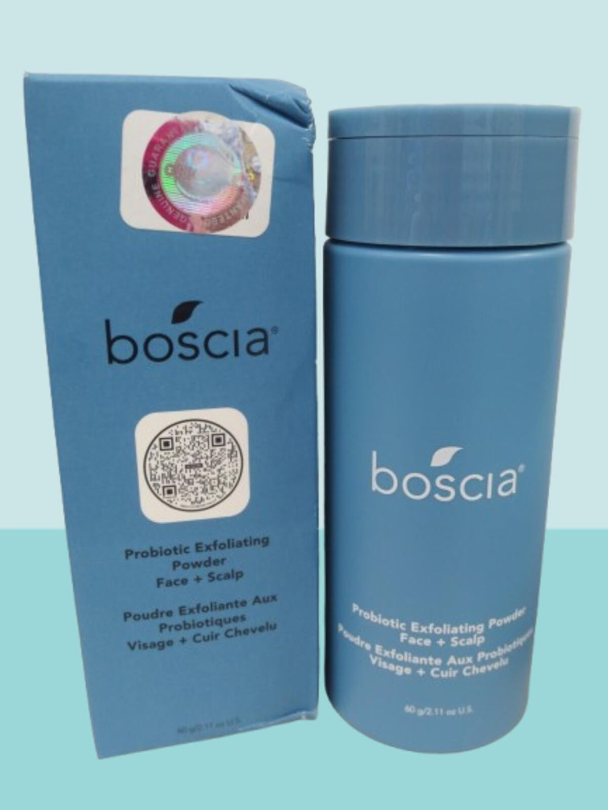 BOSCIA PROBIOTIC EXFOLIATING POWDER FACE + SCALP 2.11 OZ BOXED LOT OF