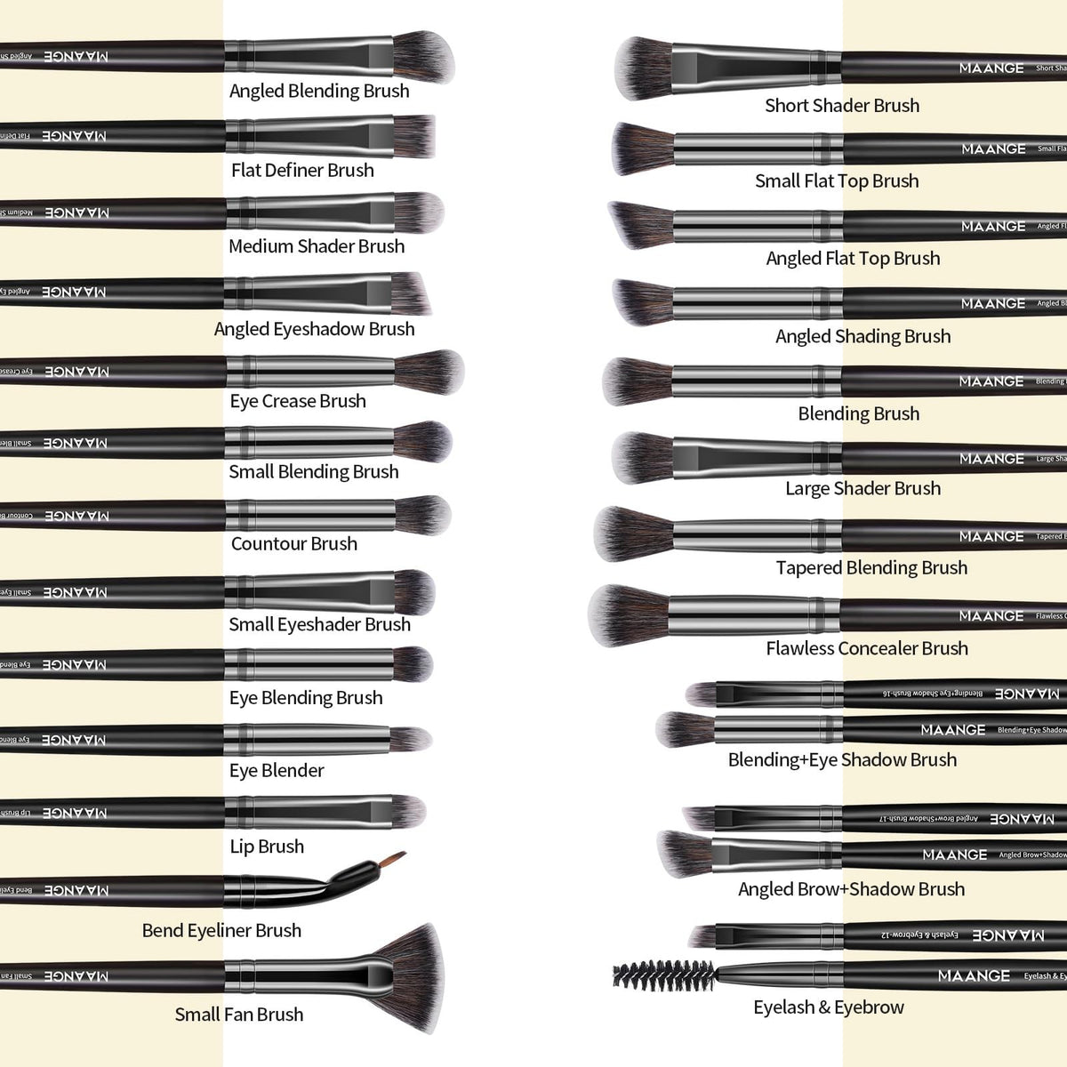 Professional Makeup Brush Set with Case - 30 Synthetic Brushes for Face & Eyes