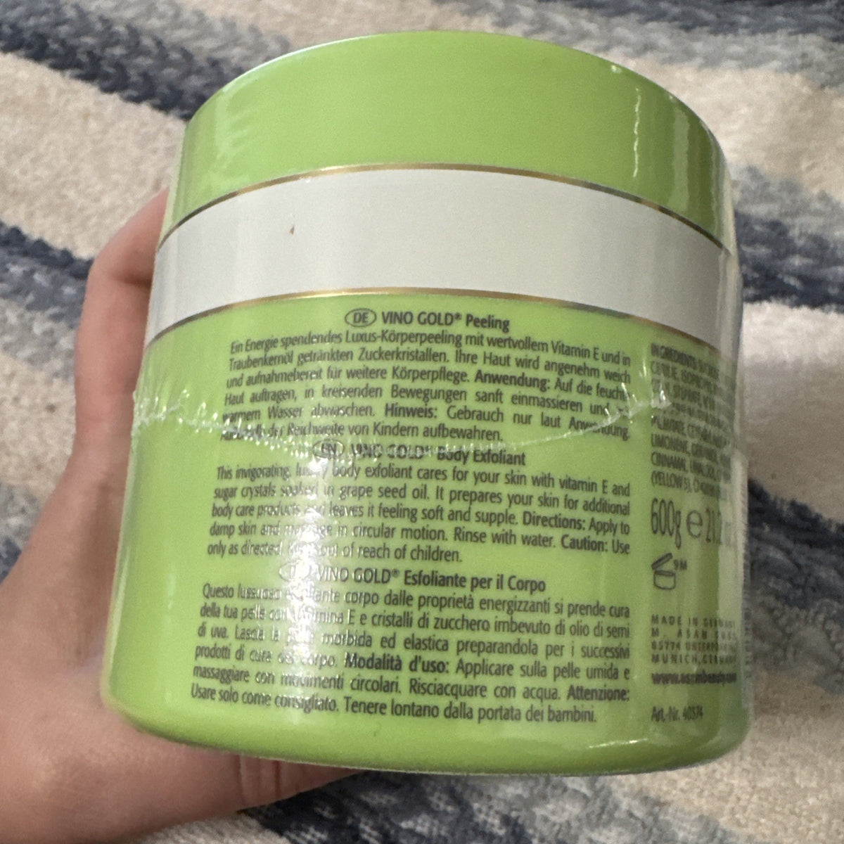 NEW** M. Asam Vino Gold Body Exfoliant Peeling 600g 21.2 oz Made in