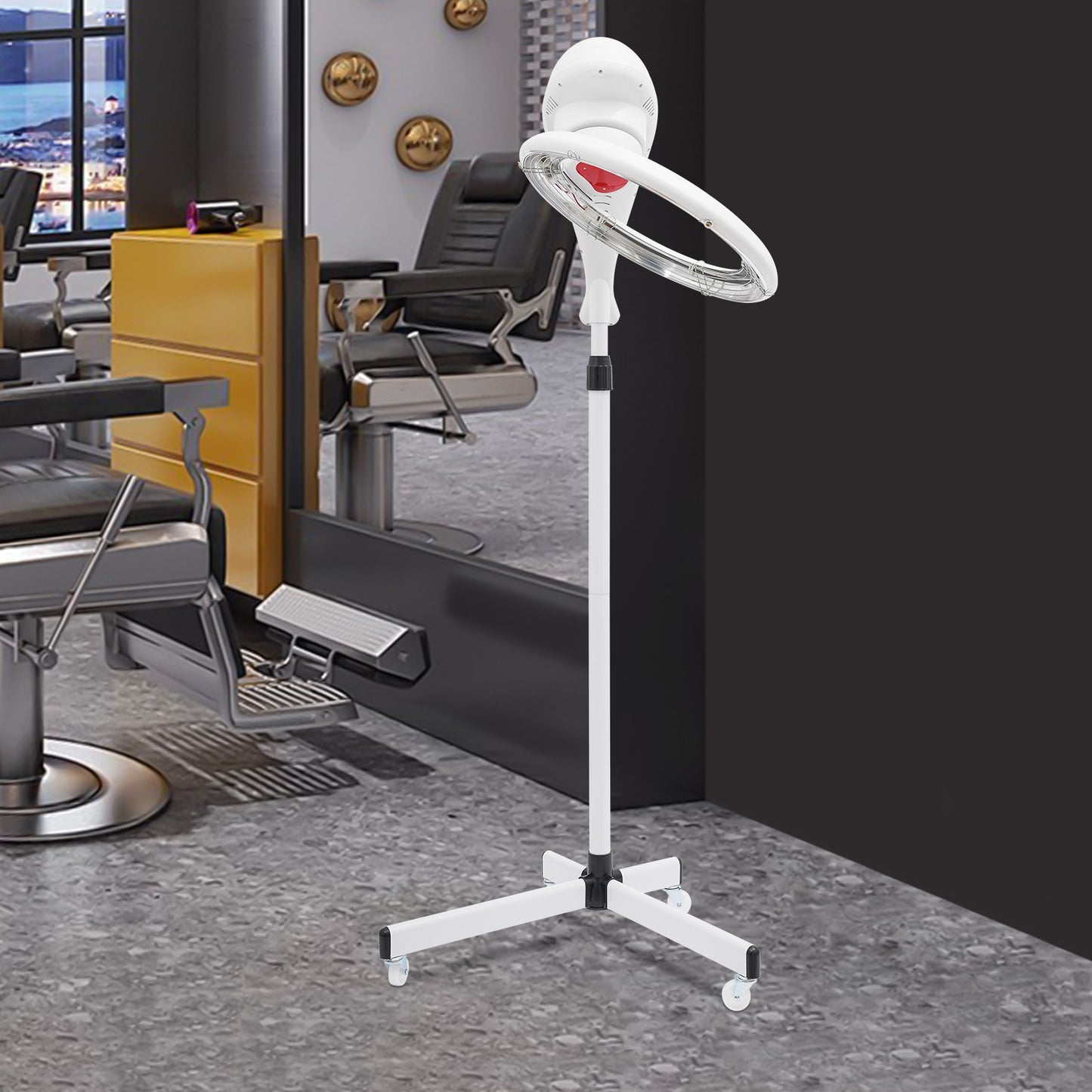 Professional Infrared Hair Dryer Stand with Adjustable Height & Wheels