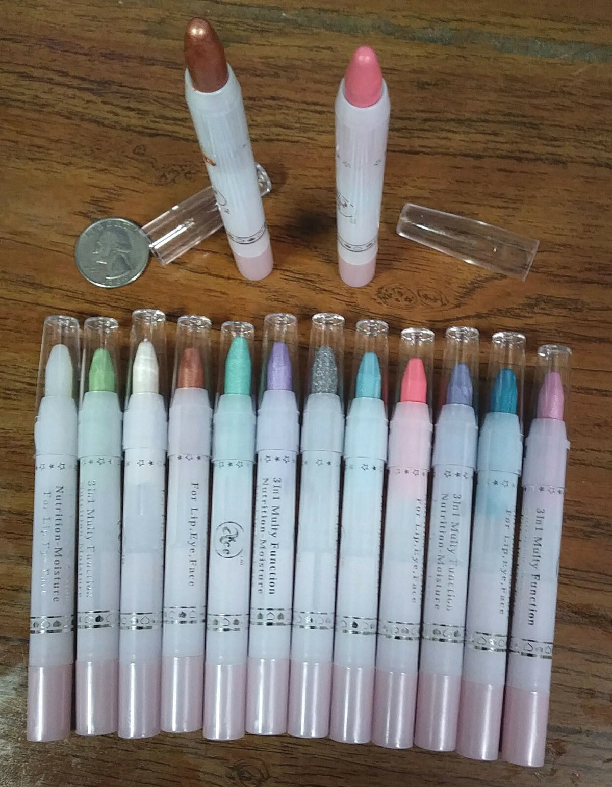 Multicolor Lip Gloss Set - Moisturizing Lip, Eye & Face Gloss, 4.75 Inch