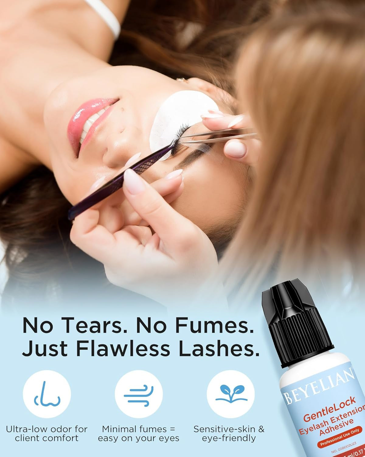 Sensitive Eyelash Extension Glue - Waterproof, Fast-Drying, Gentle on Sensitive Eyes