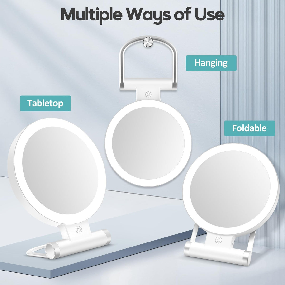 Magnifying Makeup Mirror with Light 30X Double-Sided Travel Vanity Mirror
