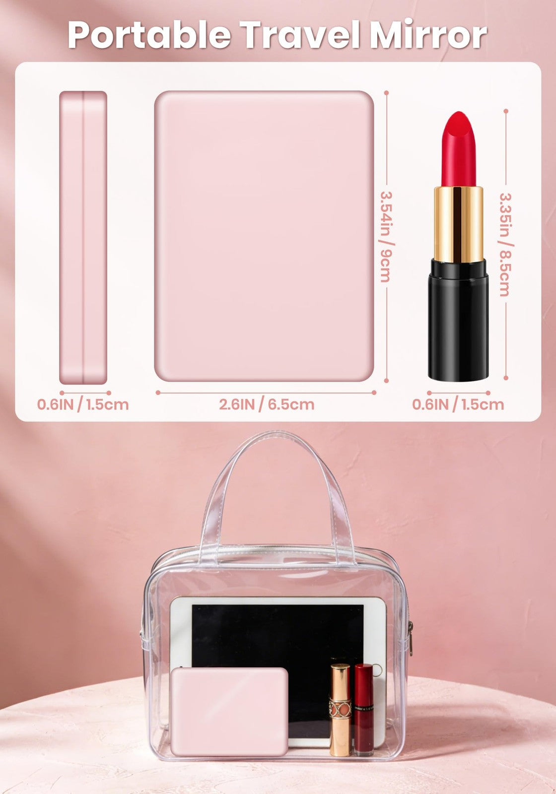 Rechargeable 30X Magnifying Compact Mirror with 3 Lighting Modes - Travel Makeup Mirror