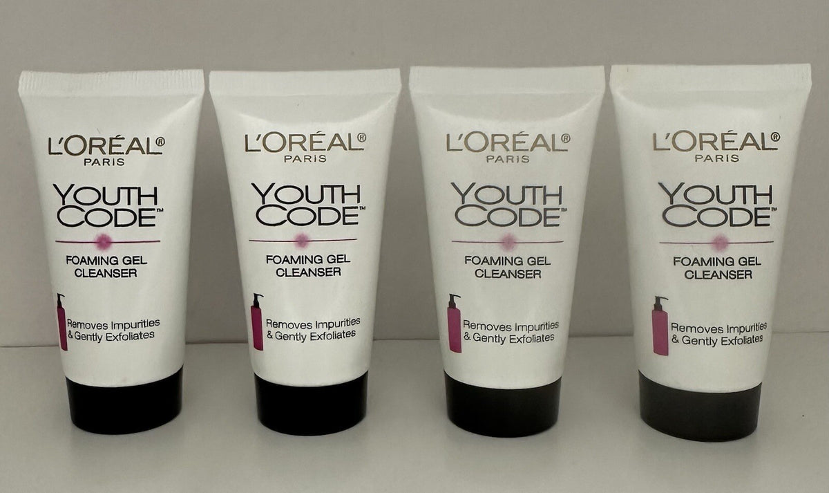 L’Oréal Youth Code Foaming Gel Cleanser 1.0 oz – Travel Lot of 4