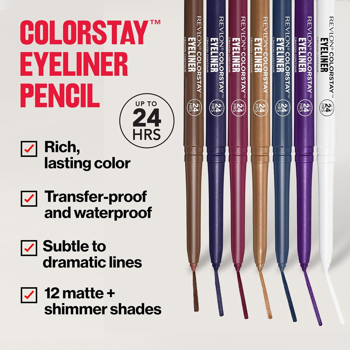 Waterproof Eyeliner Pencil, Long-Lasting Black Makeup Tool - 0.01 Oz