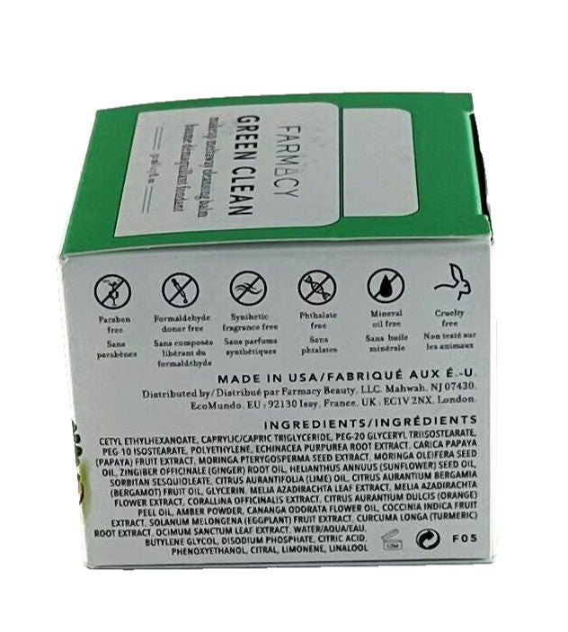 Farmacy Green Clean Makeup Remover Balm - Hydrating Face Cleanser 50ml