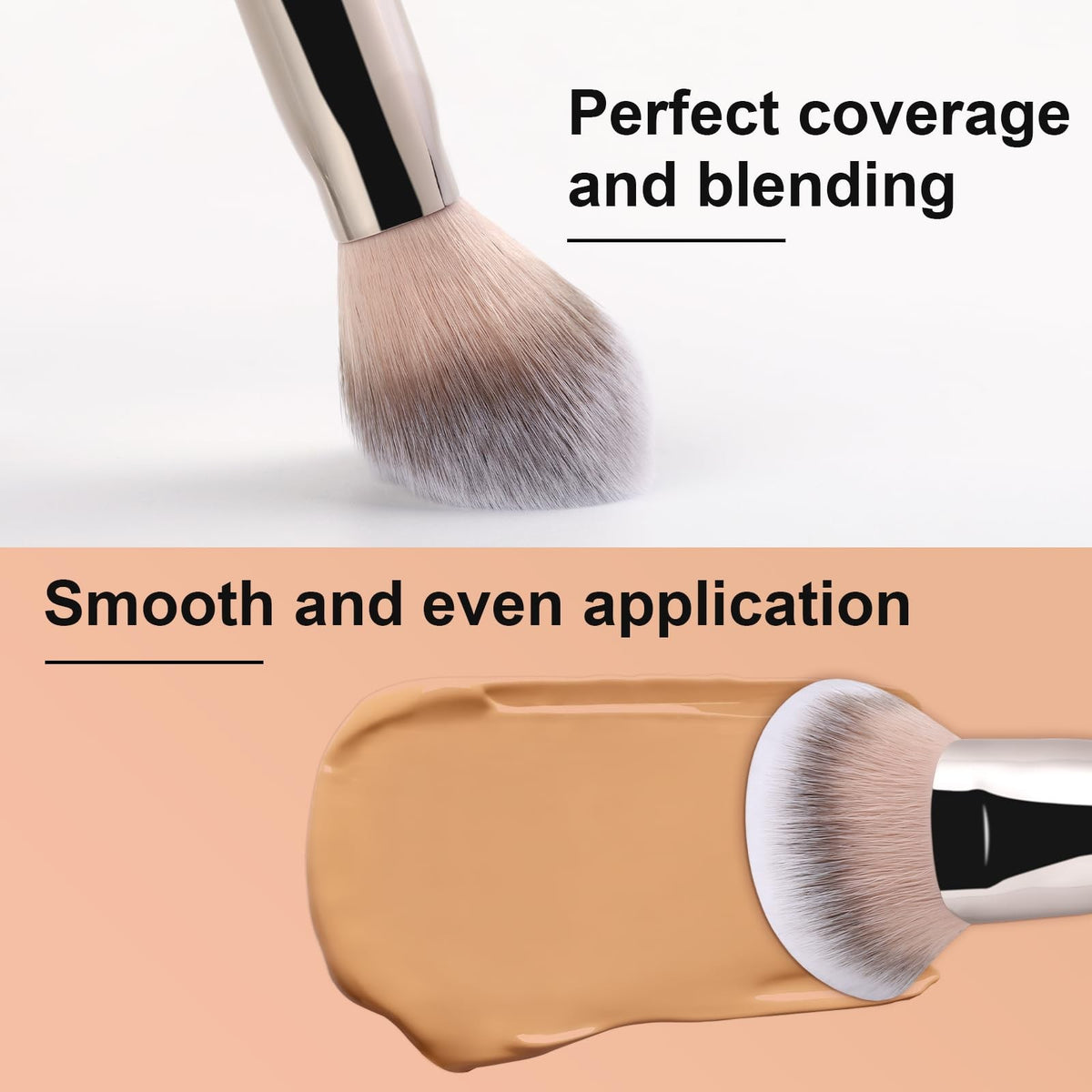Domed Foundation Brush for Flawless Makeup Blending - Soft Synthetic Bristles