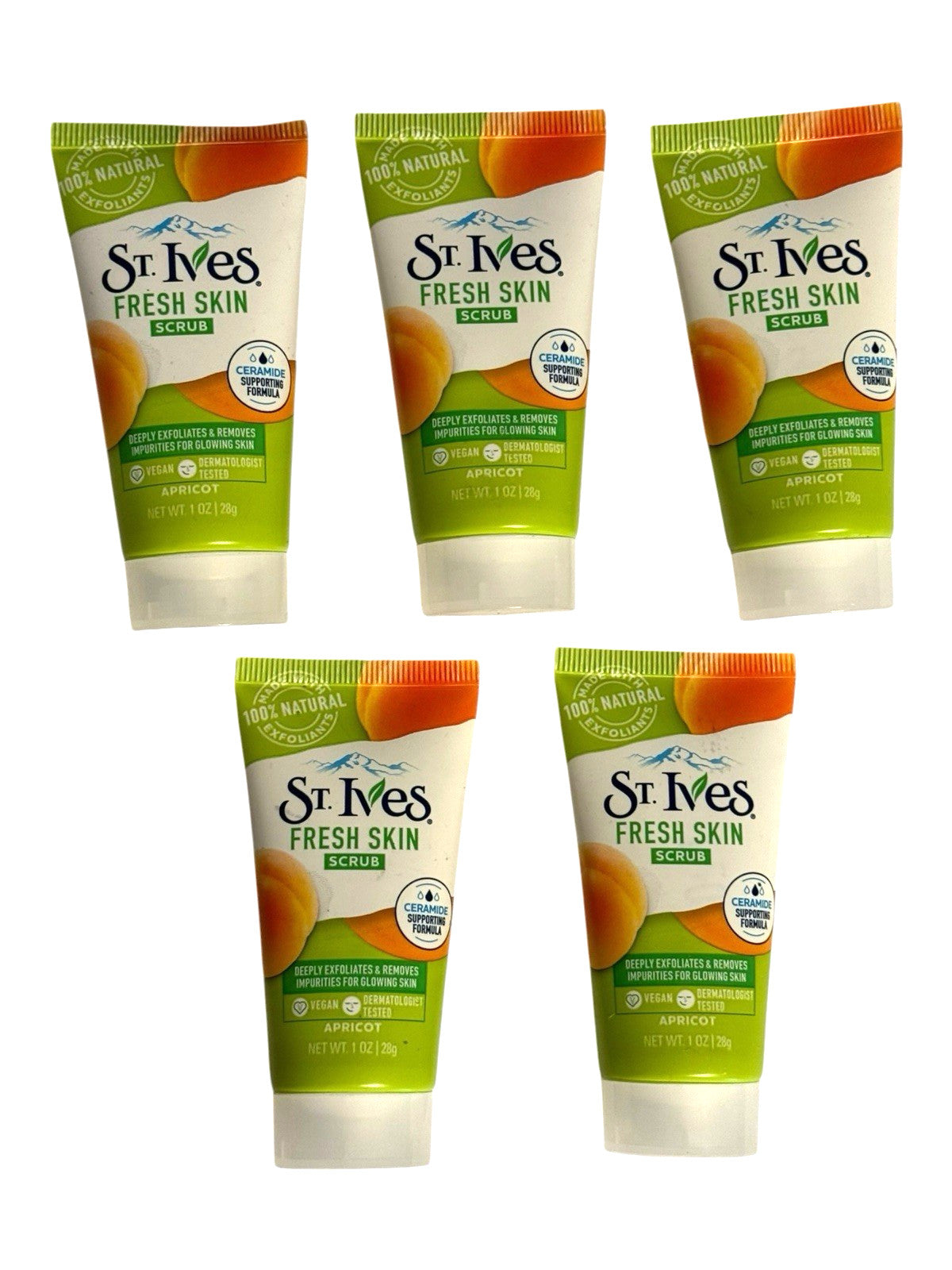 St. Ives Fresh Skin Scrub (Apricot) 10-Pack of 1 oz Bottles, 100%