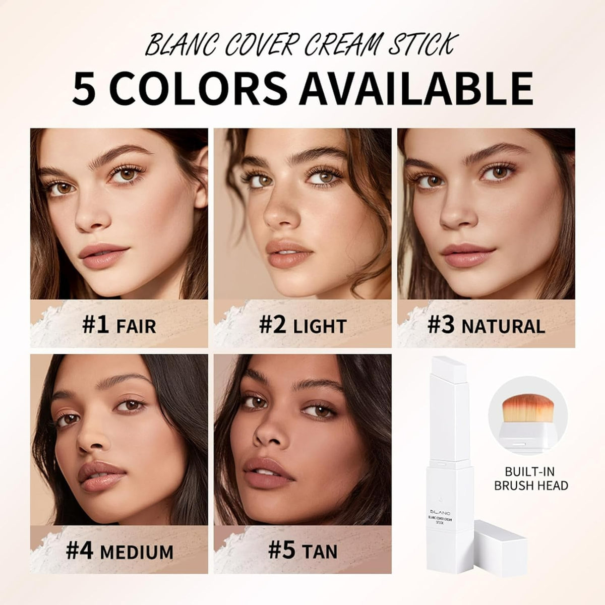 Color Changing Foundation Stick with Dual-Ended Applicator - Skin-Transforming Cream