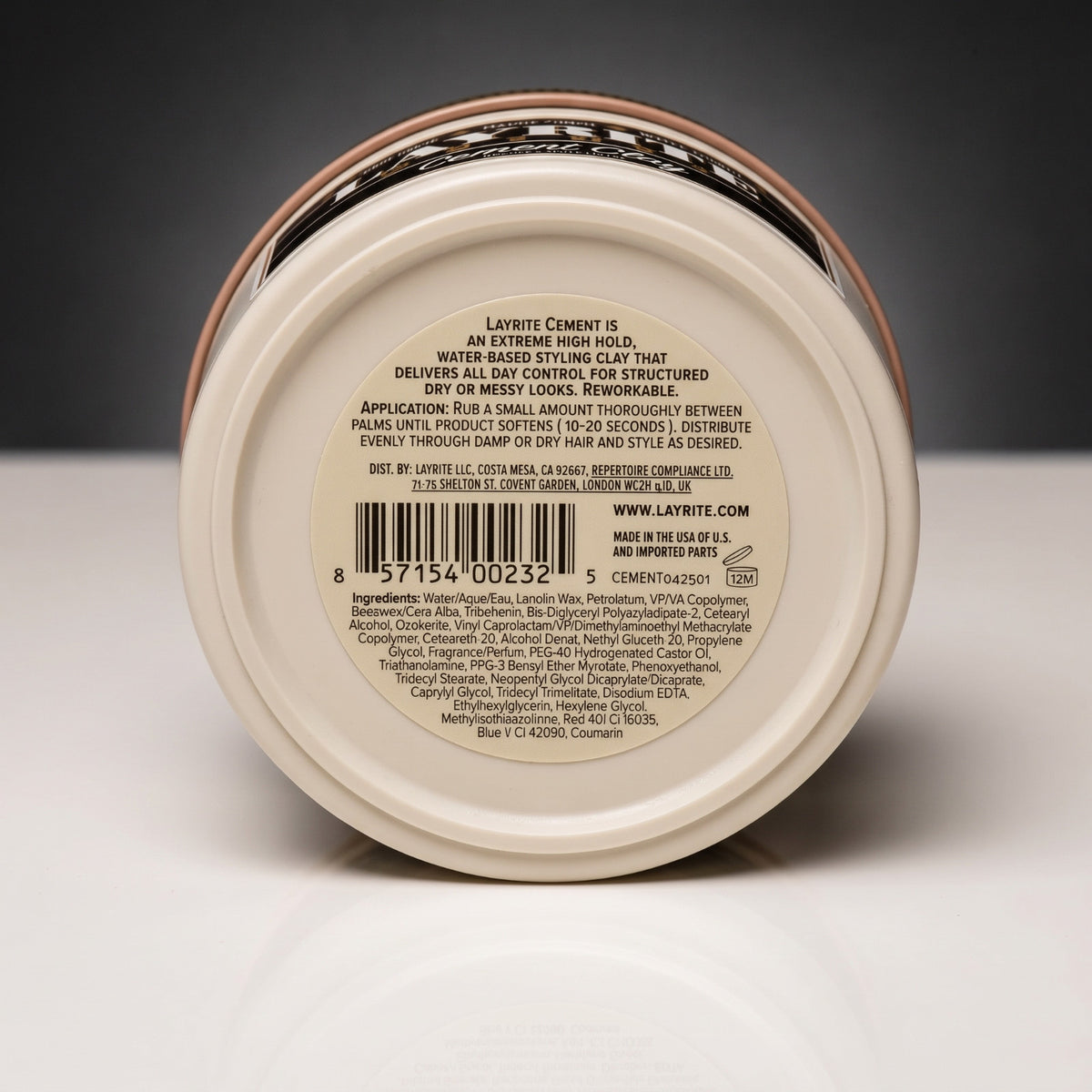Strong Hold Matte Hair Styling Clay - Water-Based Texturizer for Men
