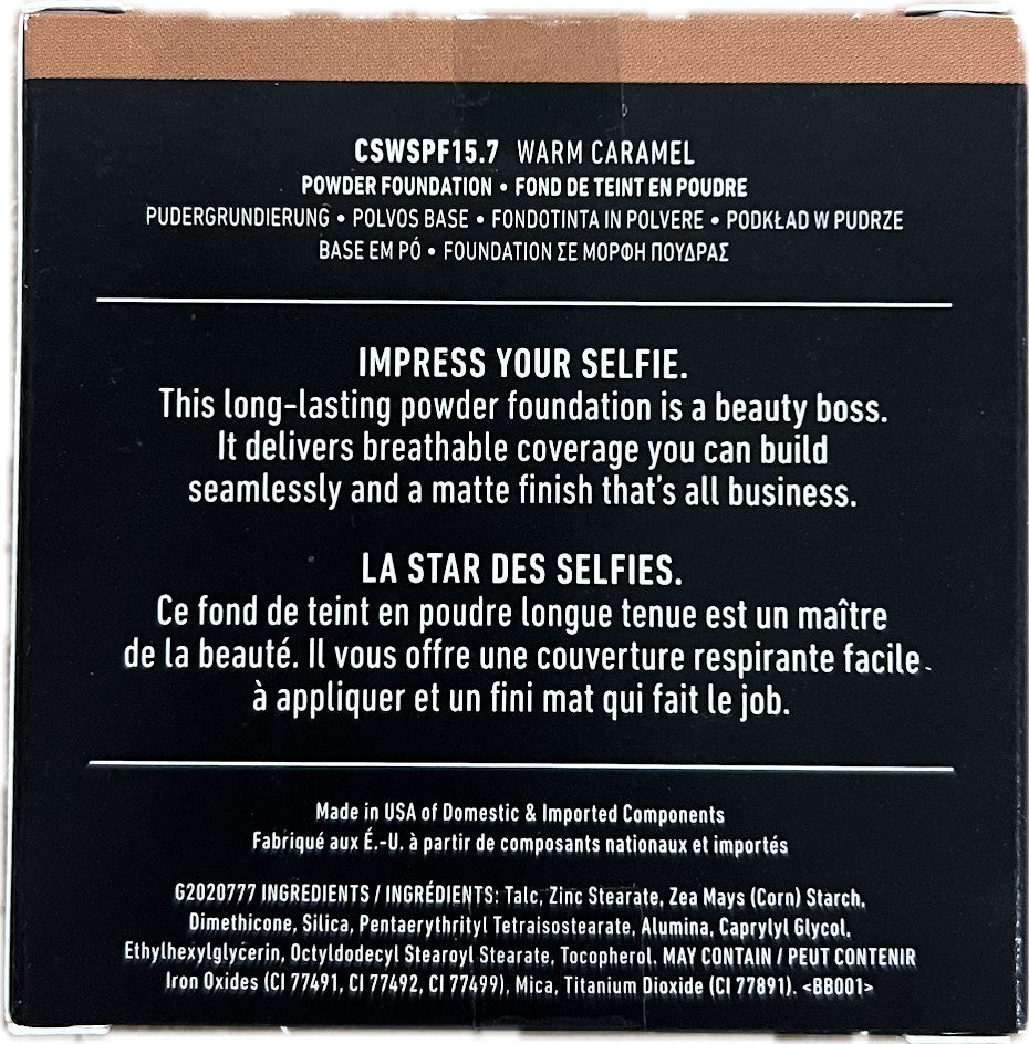 NYX Can't Stop Won't Stop Powder Foundation Warm Caramel 15.7