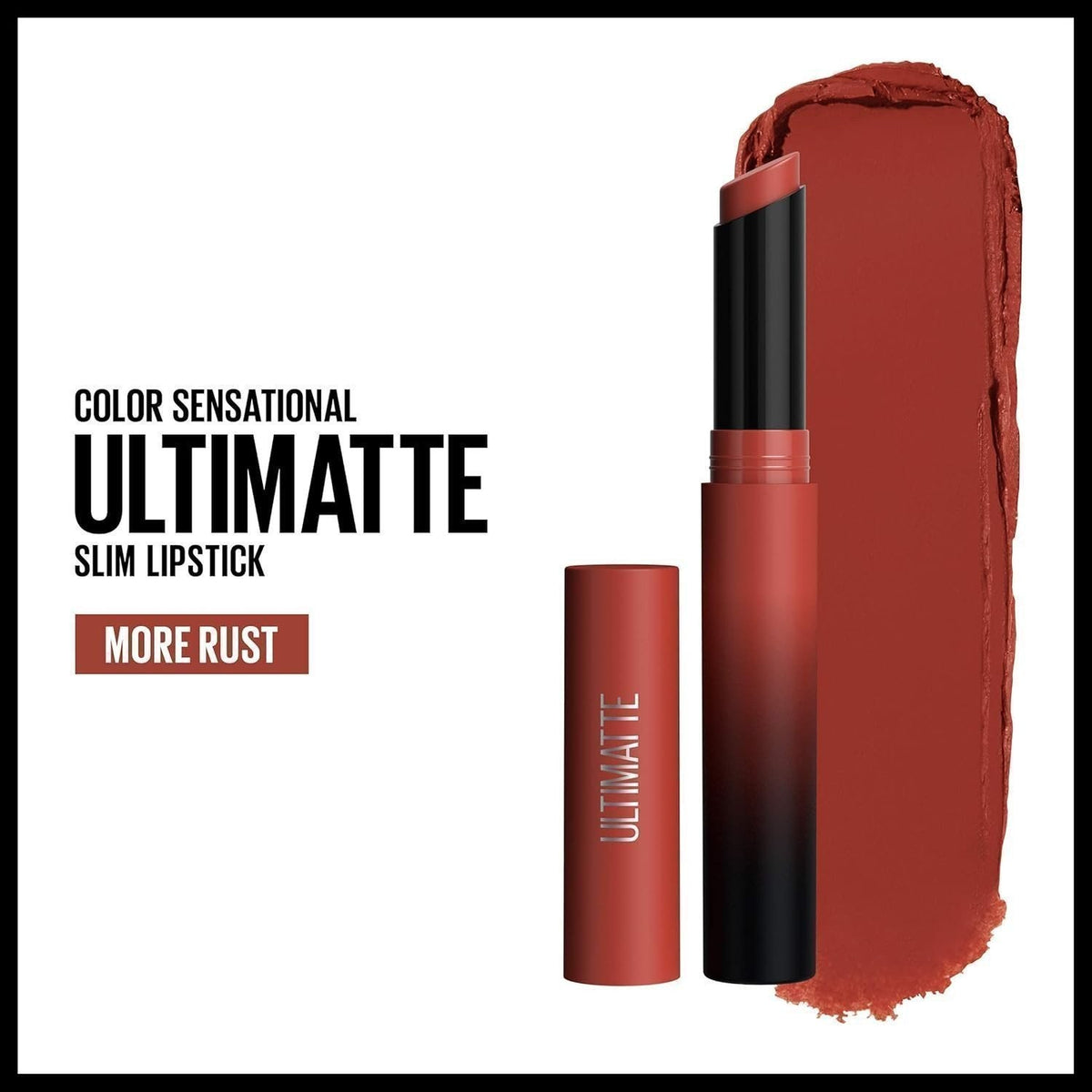 Maybelline Ultimatte Matte Lipstick - Rusty Red, Long-Lasting & Comfortable