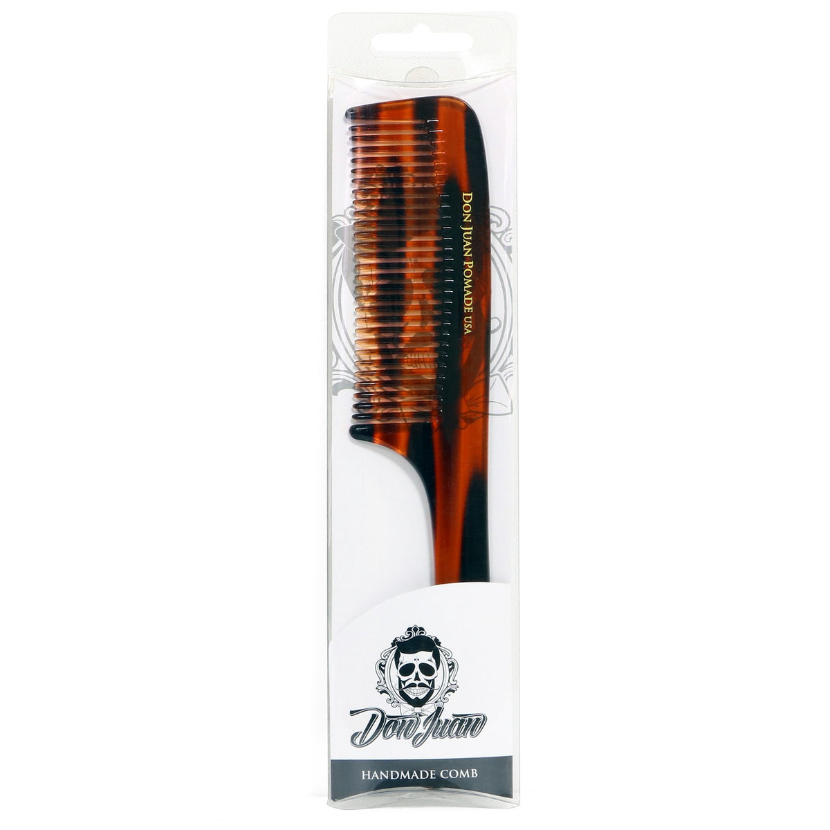 Handmade Tortoise Style Comb - 8.7 Inch Hair Styling Handle Comb