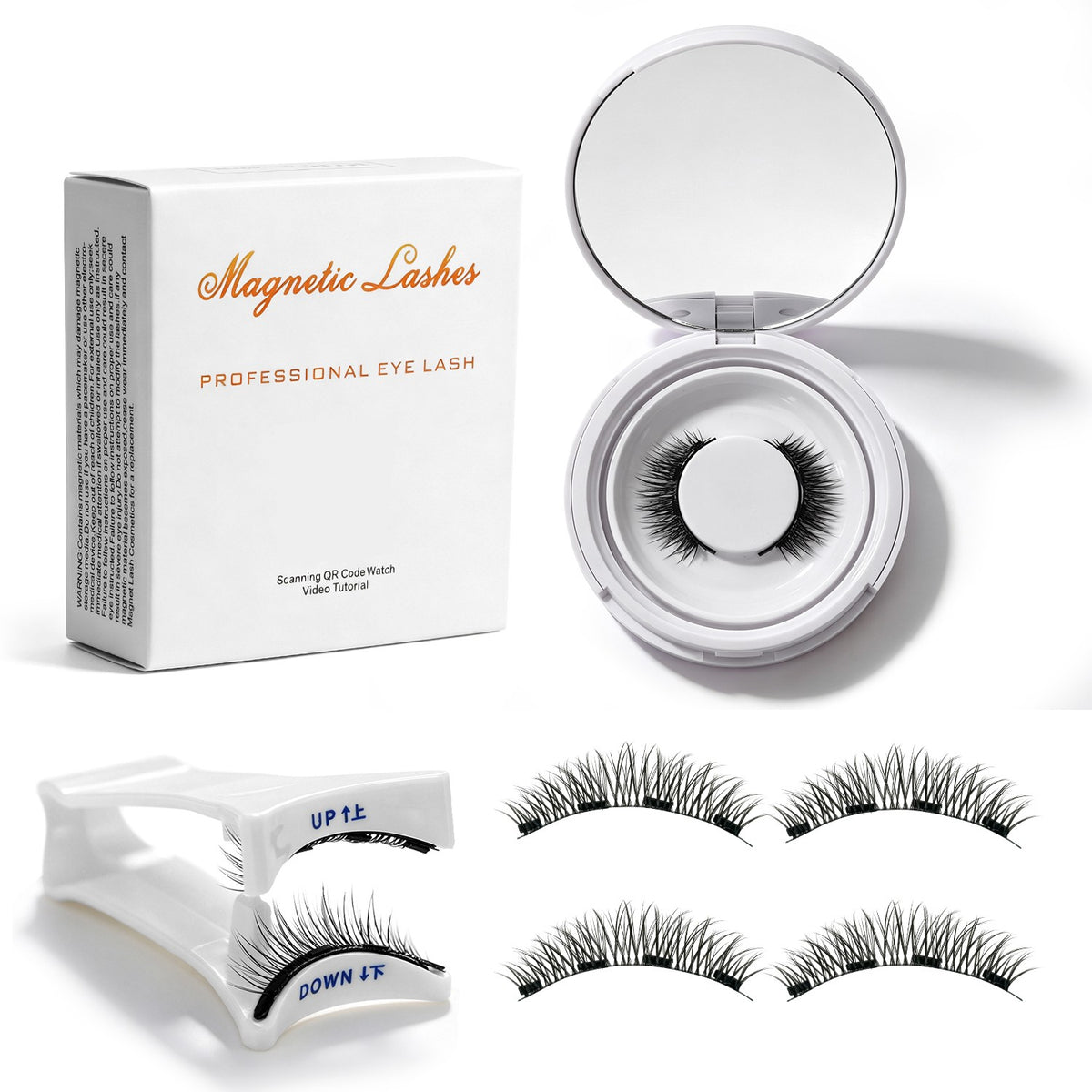 Magnetic Reusable Lash Kit – Natural Glam Eye Makeup Set with Eyelash Tools