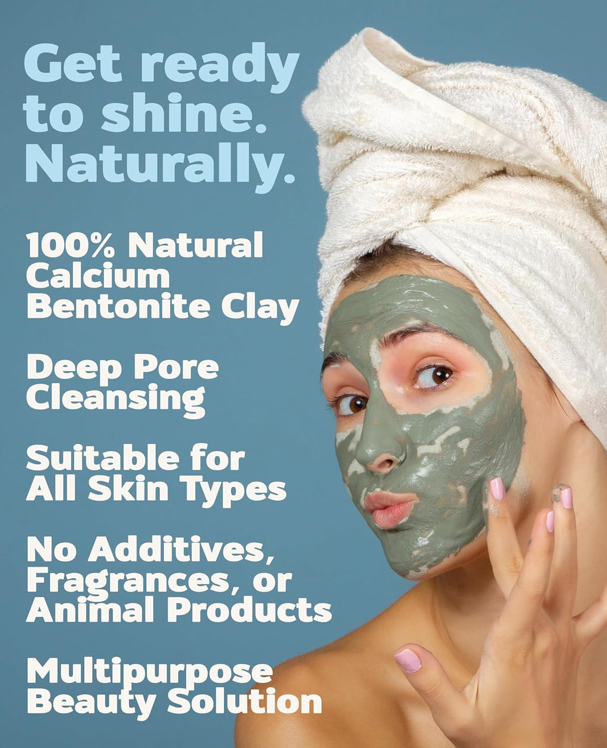 Calcium Bentonite Clay Mask Kit with Brush & Bowl