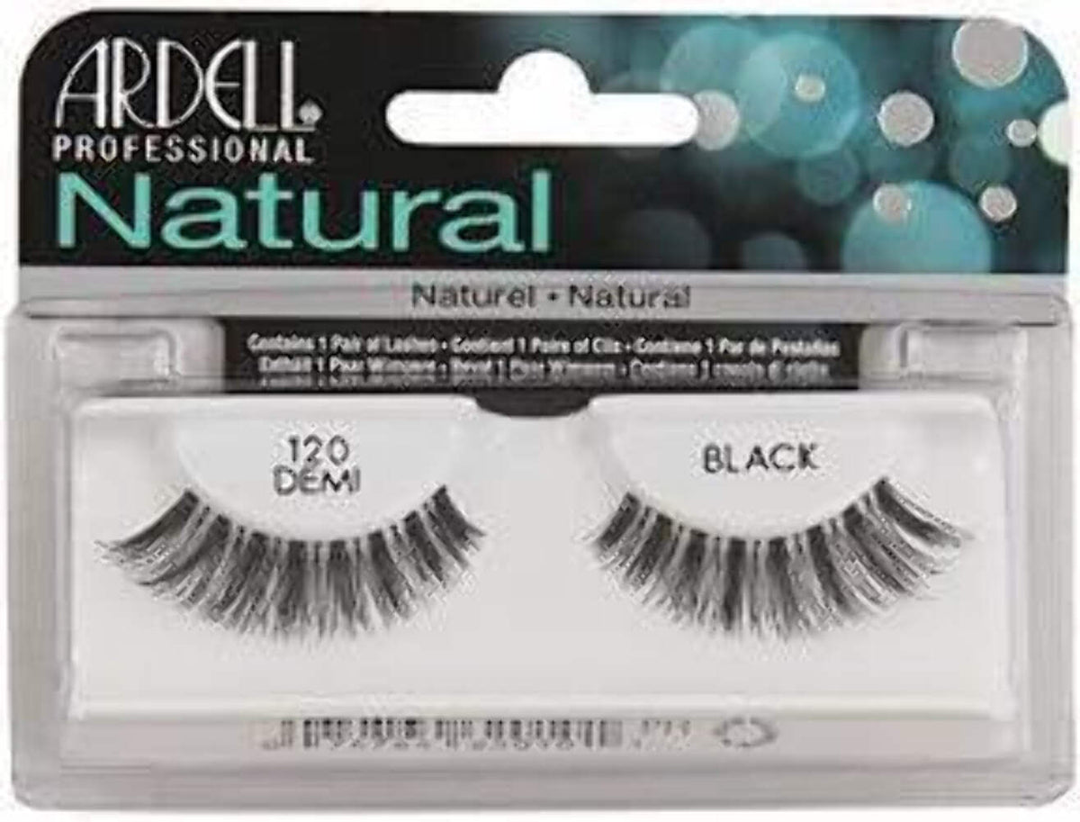 False Eyelash Strips Natural 120 Black Demi Style for Eye Makeup