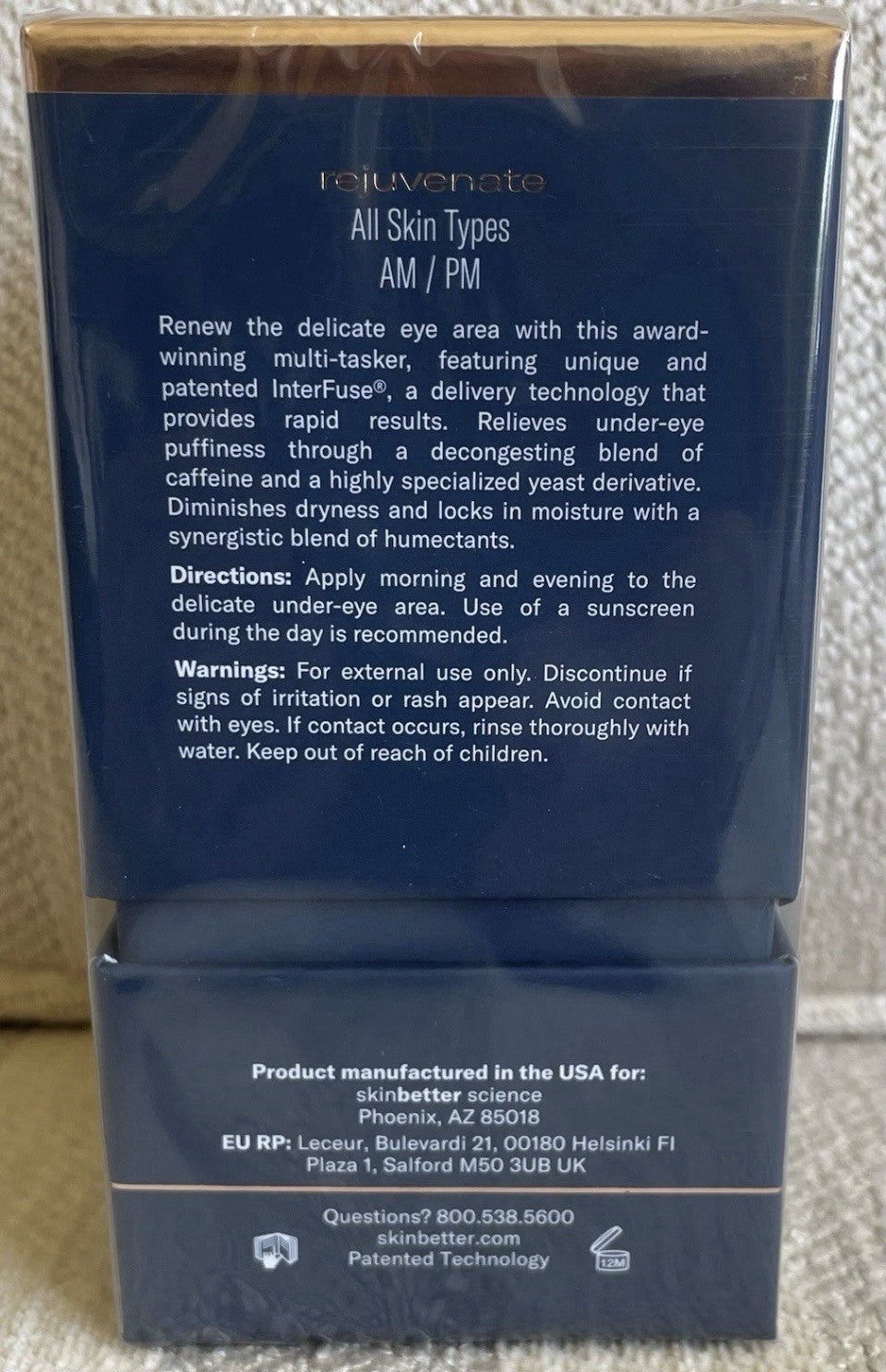 Skinbetter Science Interfuse Eye Cream 0.5 Ounce Full Size - Authentic