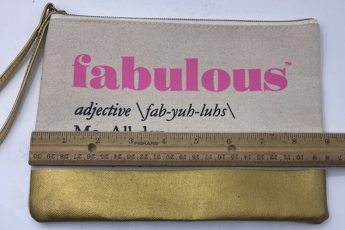 Medium Canvas Makeup Toiletry Bag with Wristlet - Water Resistant Travel Organizer
