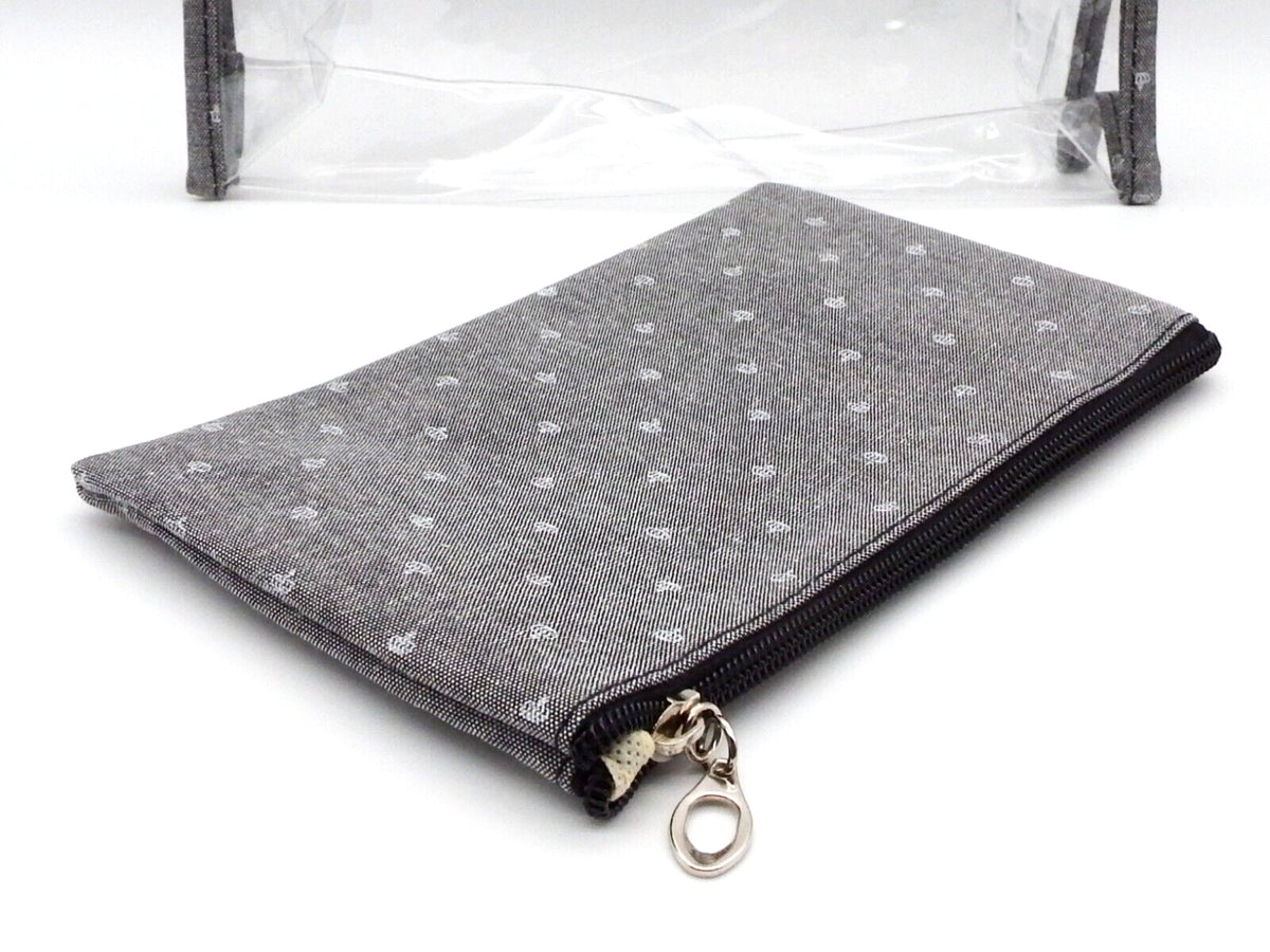 3 Piece Cosmetic Bag Travel Set with Zippered Pouches - Natural Style