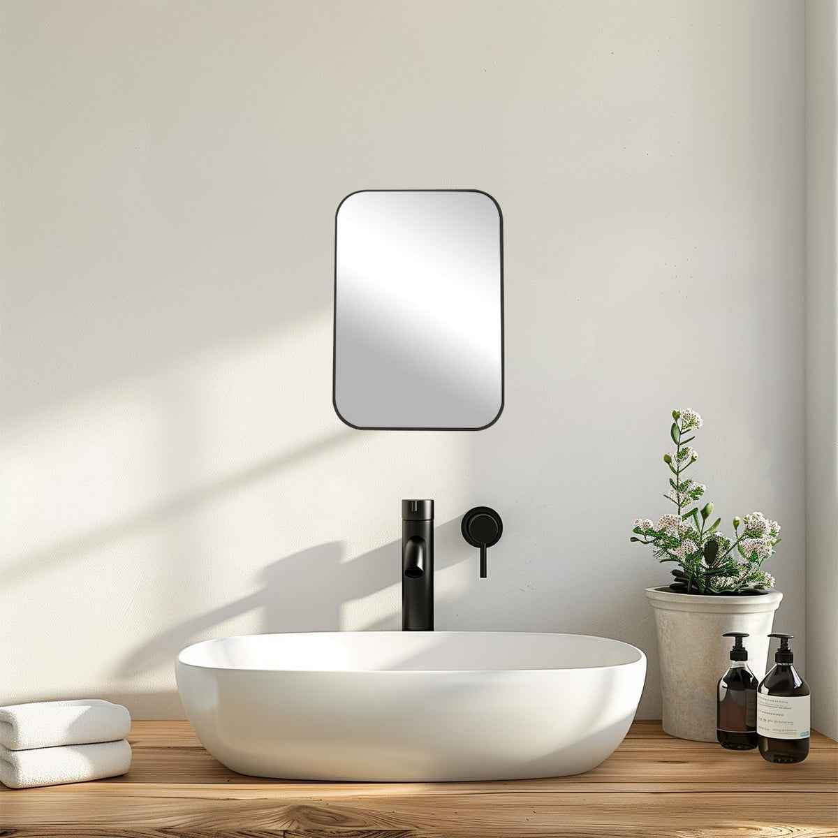 8 Inch Foldable Desktop Makeup Mirror with Stand & Wall Hanging