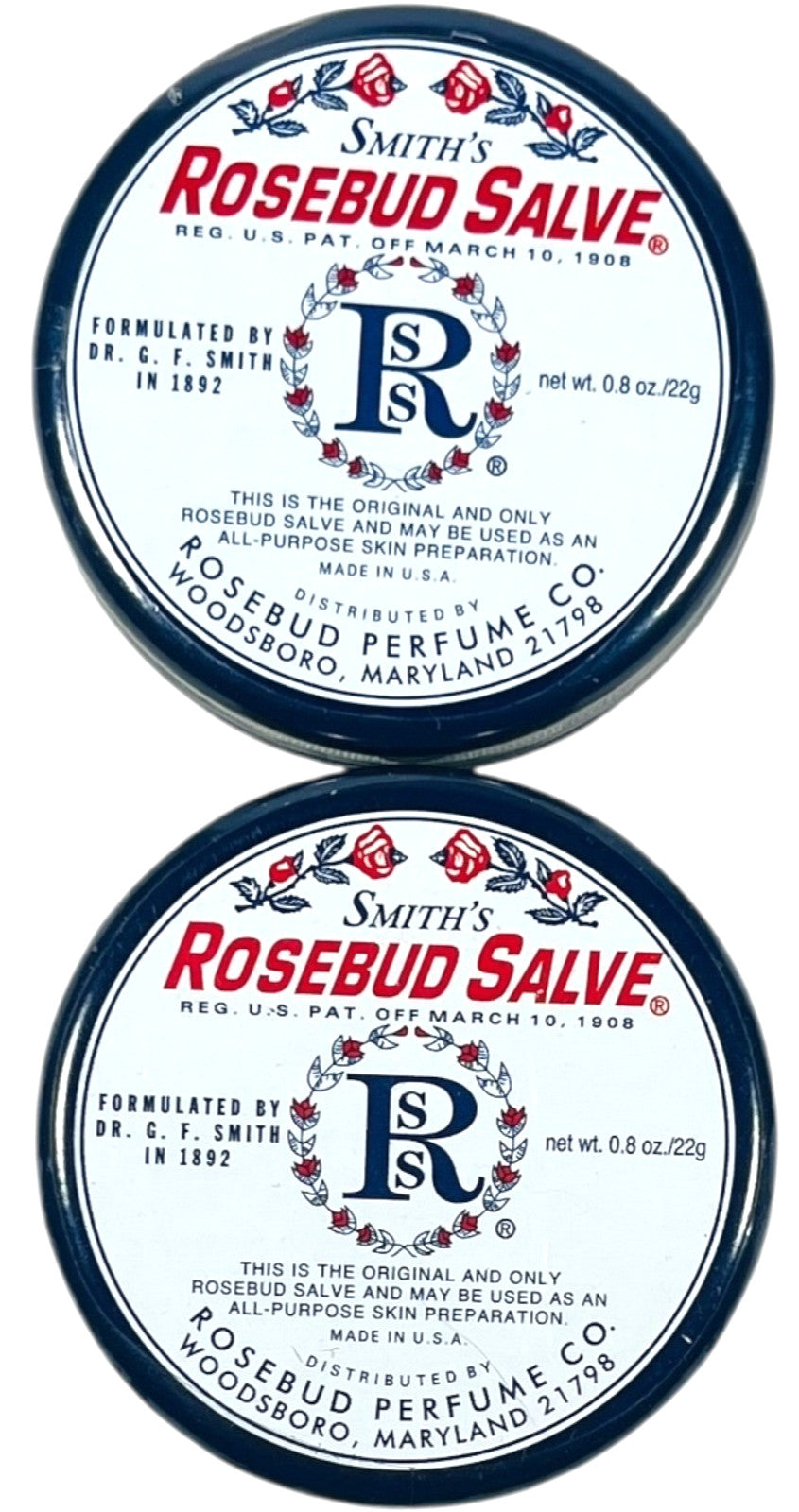 Rosebud Salve Lip Balm Pack - 2 x 0.08 oz Moisturizing Lip Care