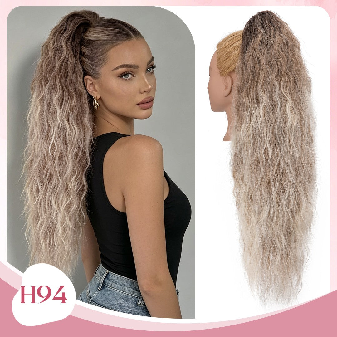 Mega Long & Thick 30-Inch Fluffy Messy Loose Wave Ponytail Extensions - Claw Clip Style