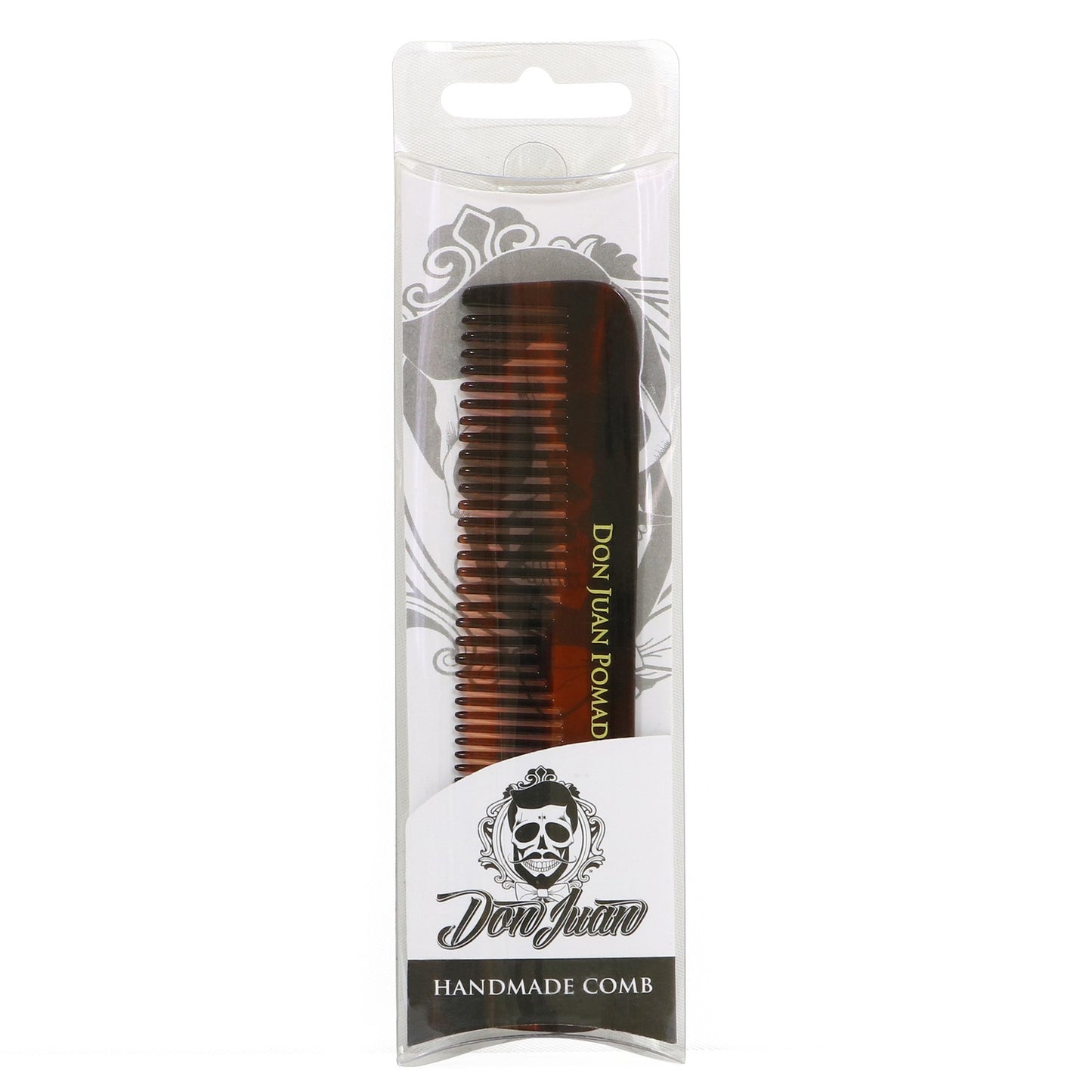 Don Juan Handmade Tortoise Pocket Comb 5-Inch Coarse & Fine Teeth