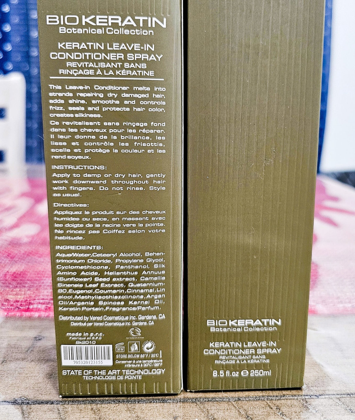 Bio Keratin Leave-In Conditioner Spray for Damaged Colored Hair Set of 2 - 17 oz