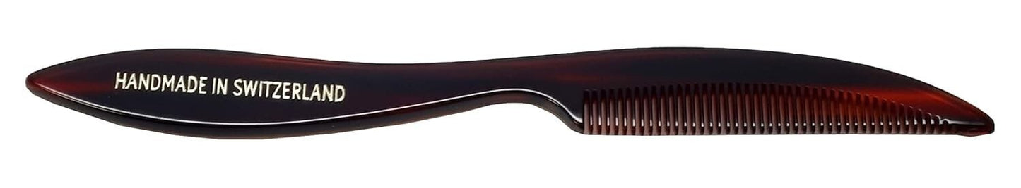 Swiss Handmade Moustache & Beard Travel Comb - 5.5 Inch Cellulose Acetate